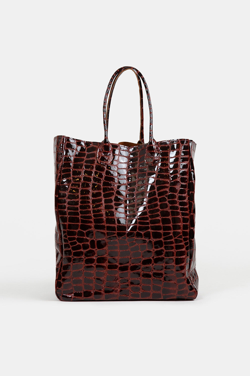 Eve Leather Tote in Mangosteen Croco