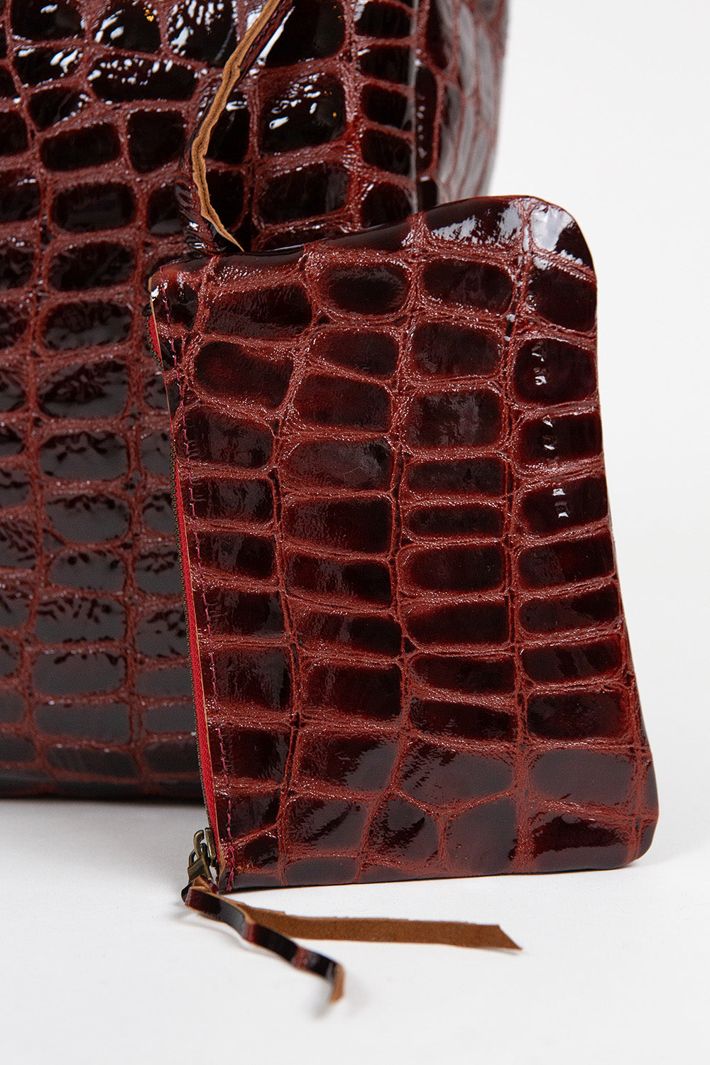 Eve Leather Tote in Mangosteen Croco