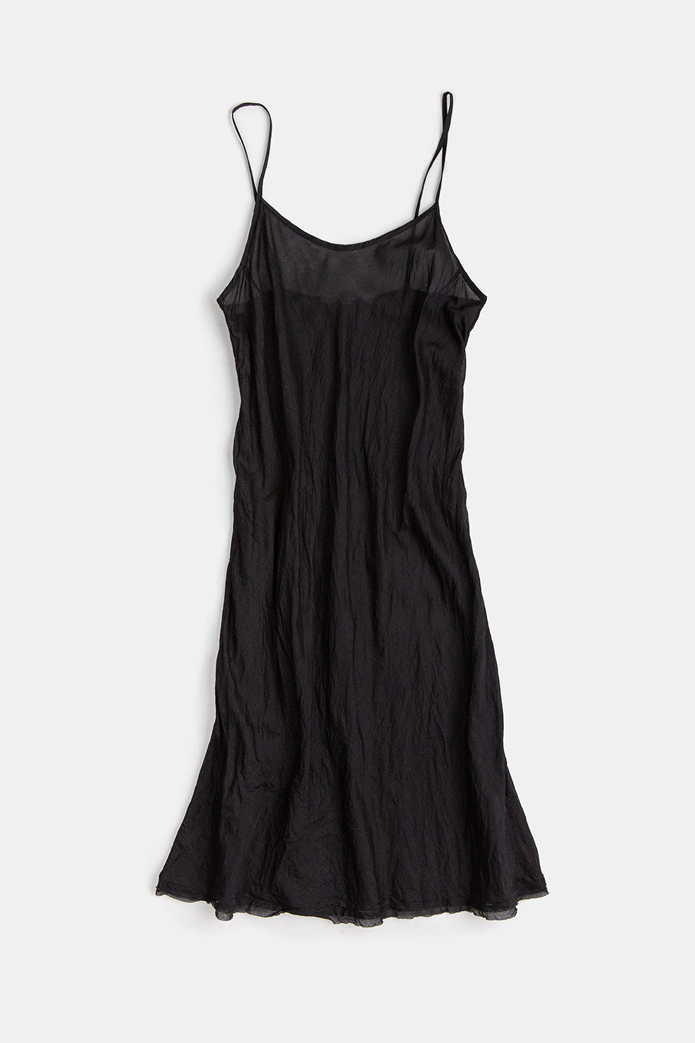 Greta Cotton Voile Slip Dress In Black
