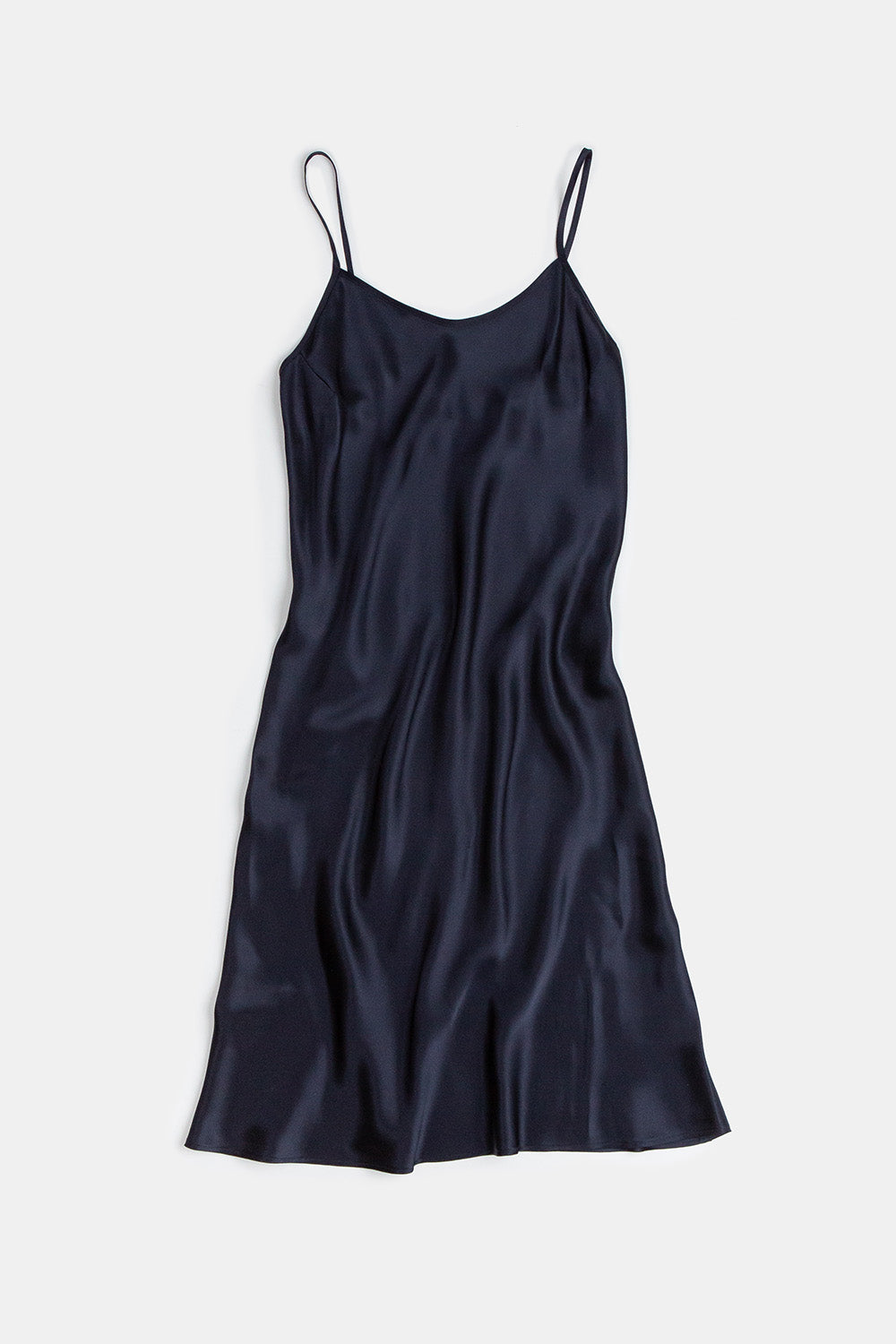 Greta Silk Charmeuse Dress In Midnight