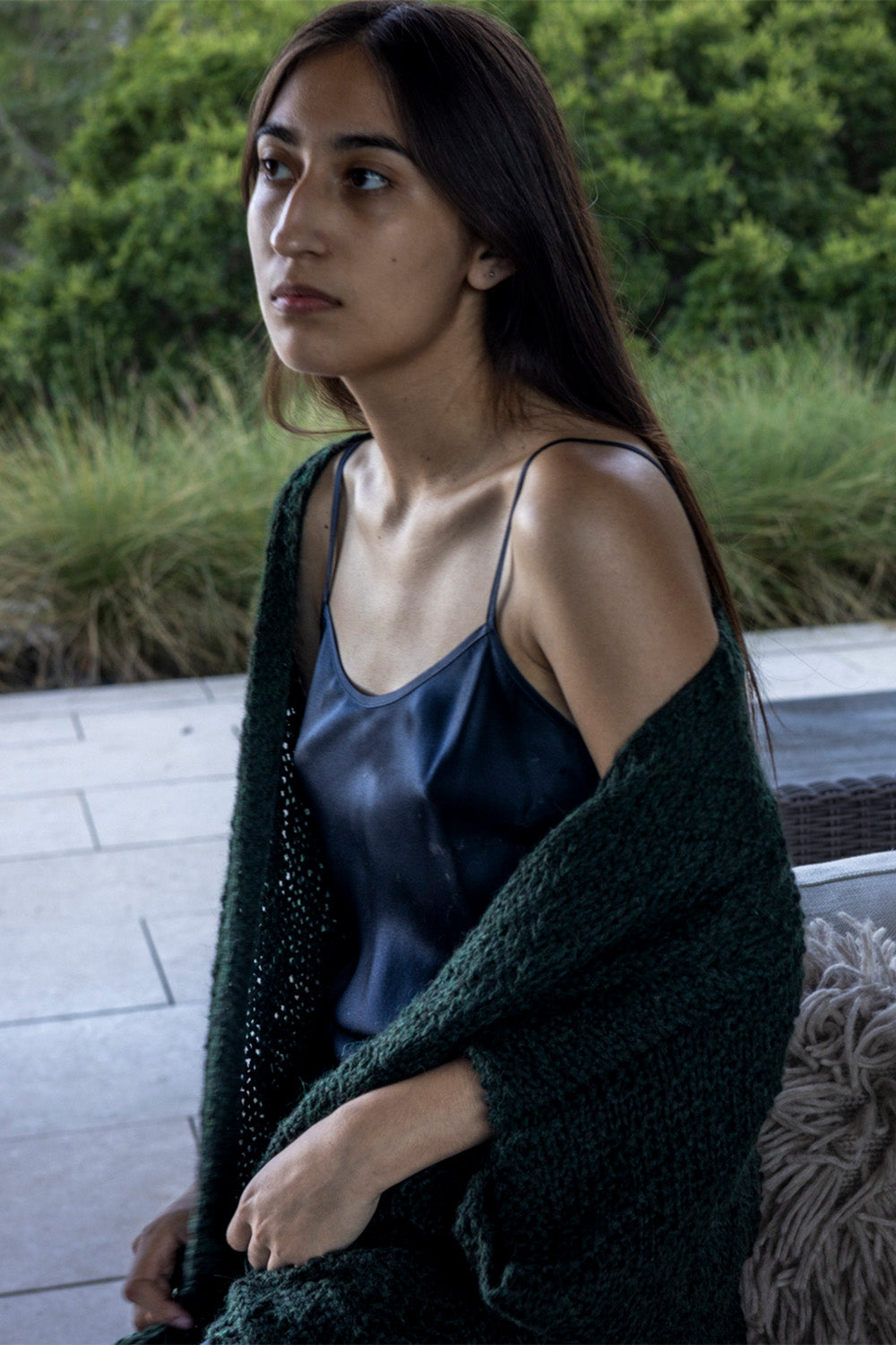Greta Silk Charmeuse Dress In Midnight