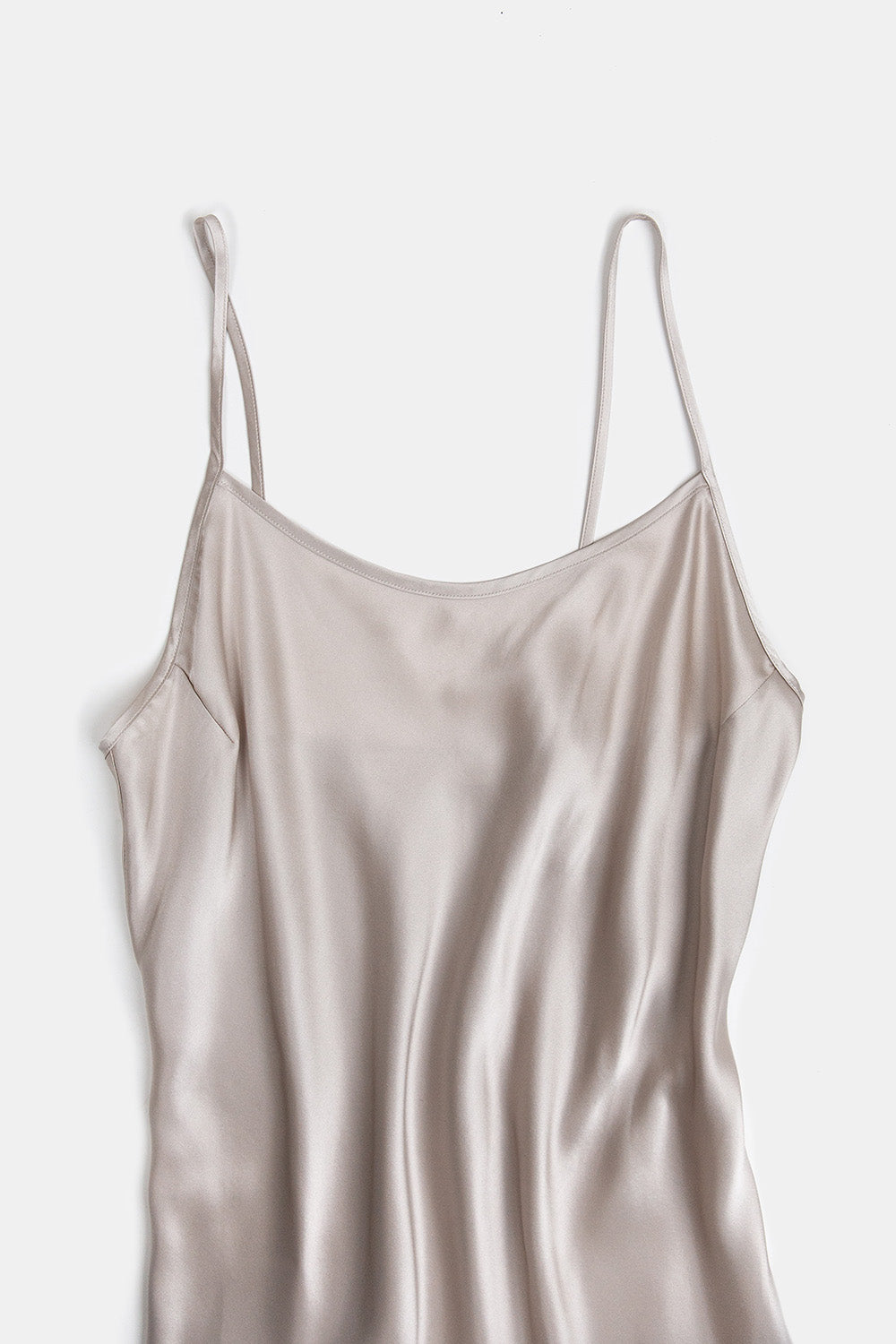 Greta Silk Charmeuse Dress In Silver Moon
