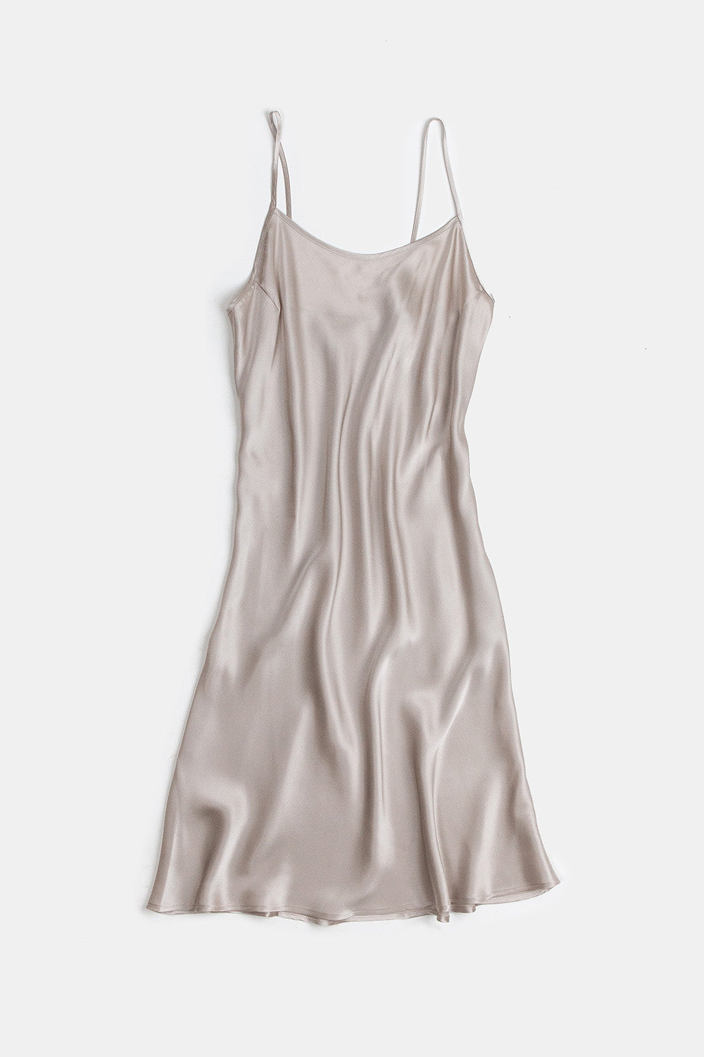 Greta Silk Charmeuse Dress In Silver Moon