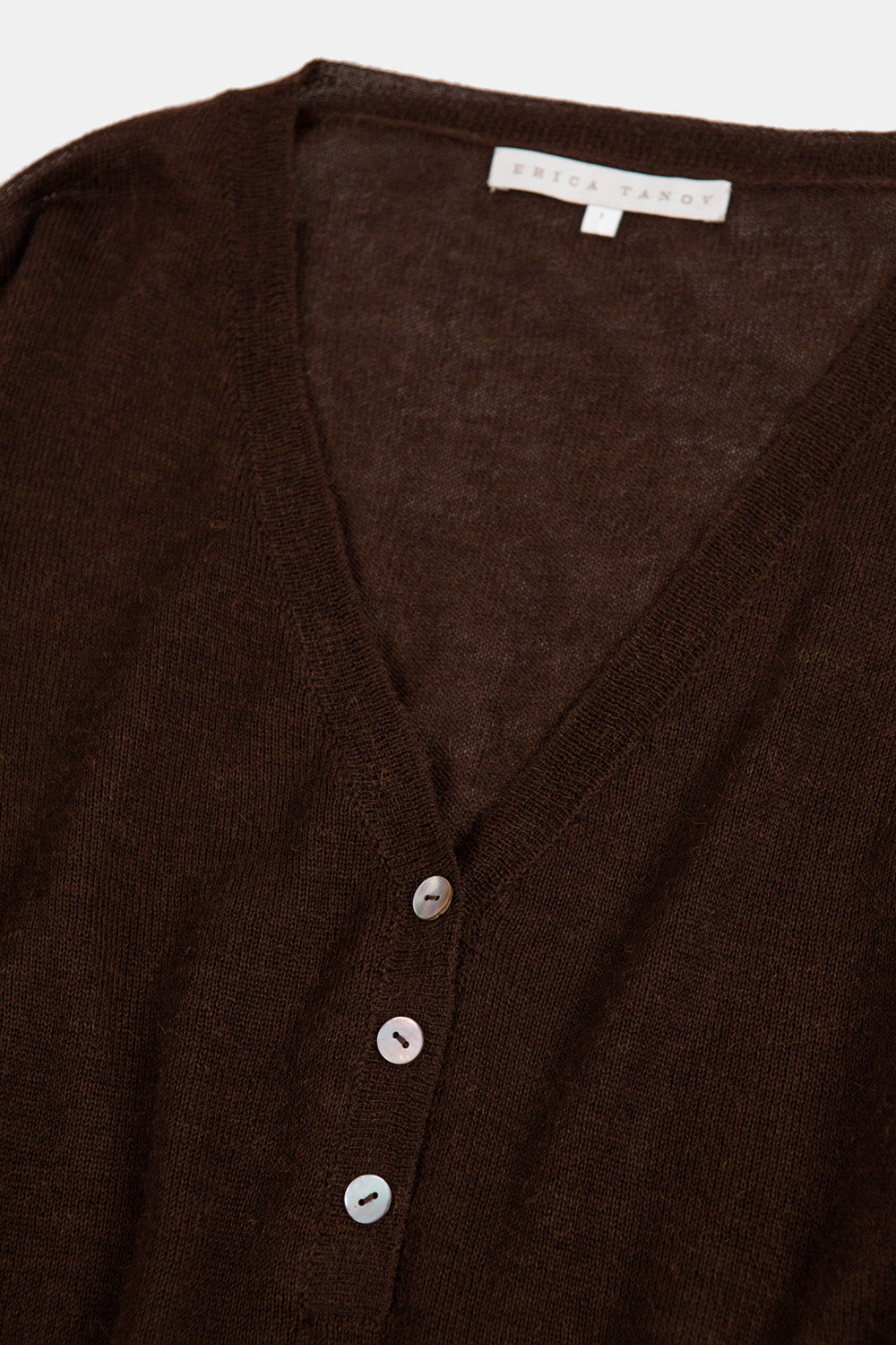 Alpaca V Neck Henley in Nocino