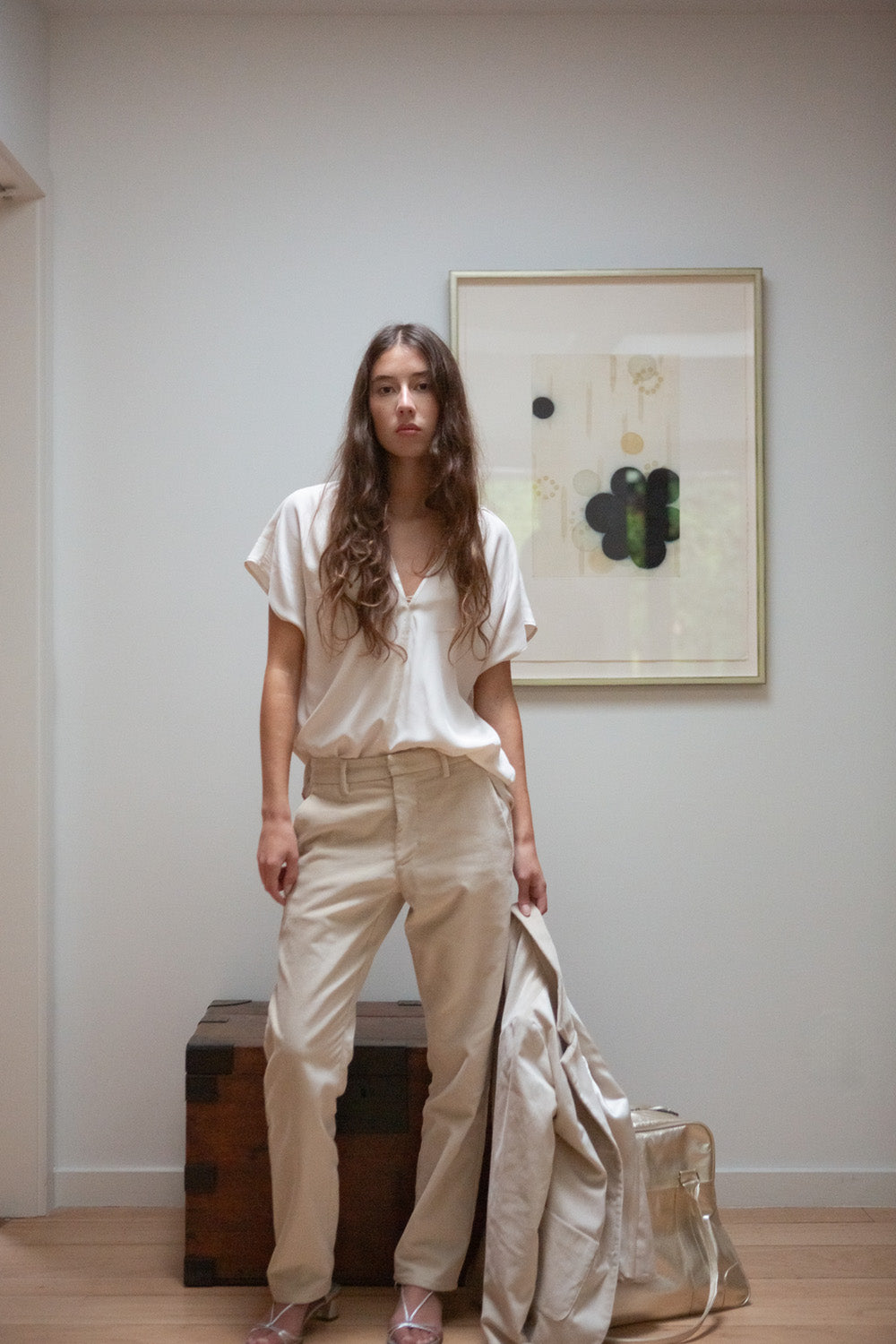 Hudson Cotton Velvet Pant In Porcelain
