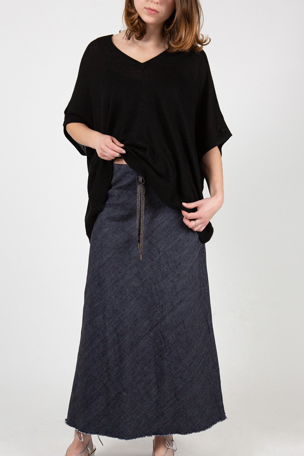 Isabelle Denim Skirt In Dark Indigo