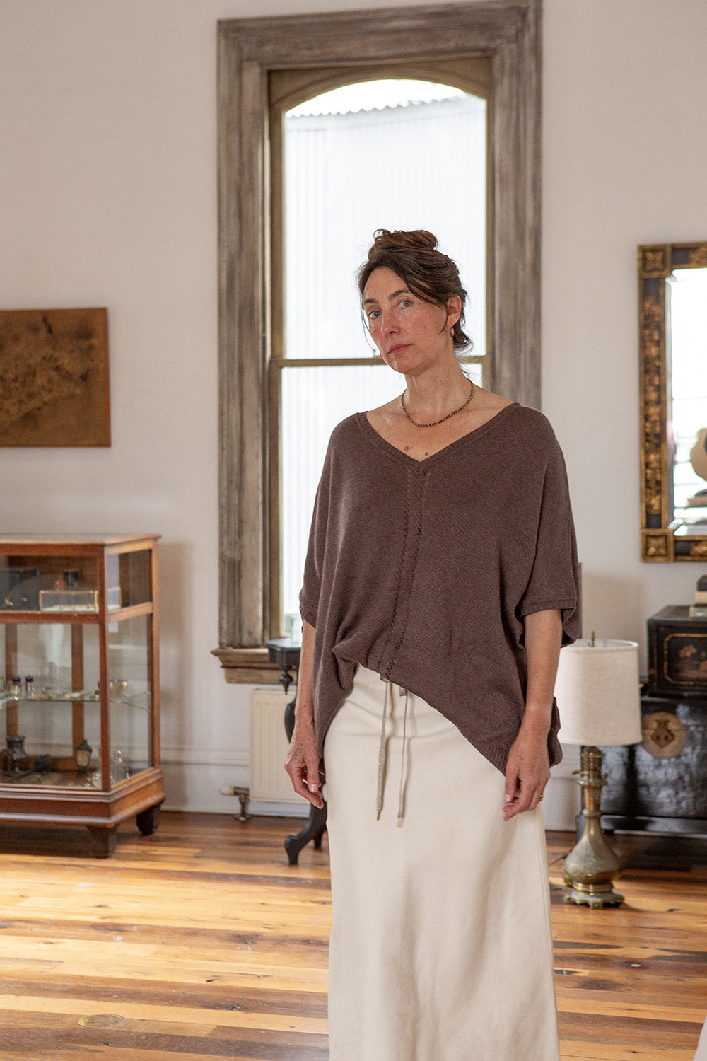 Isabelle Cotton Canvas Skirt In Natural