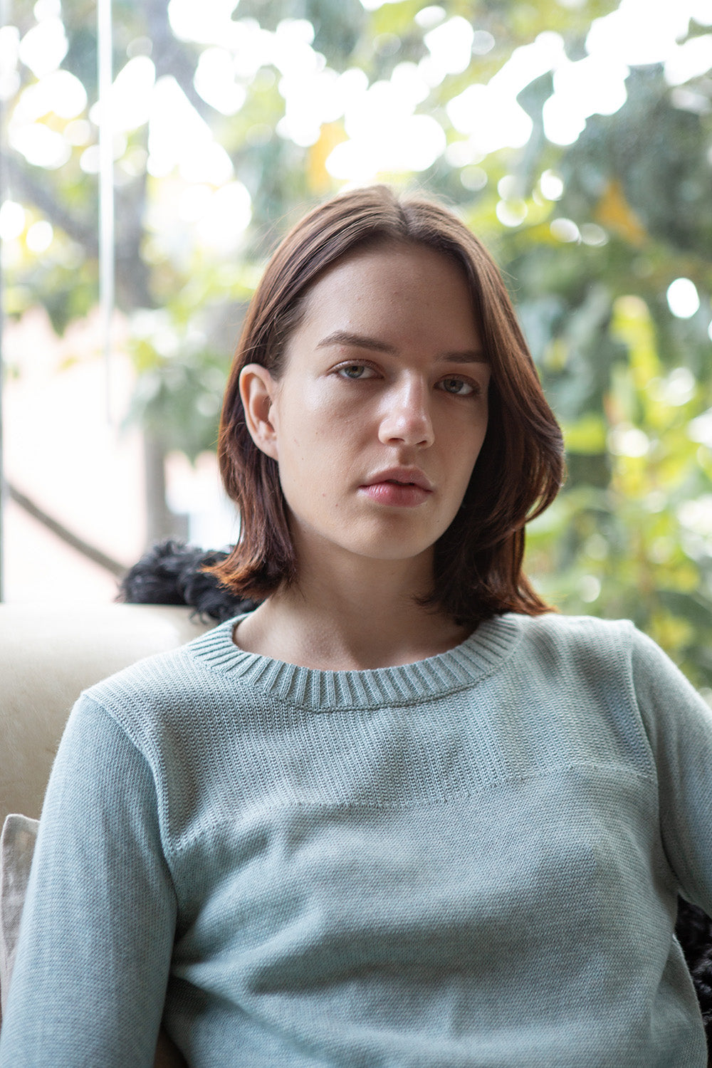 Isla Pima Cotton Sweater In Mist