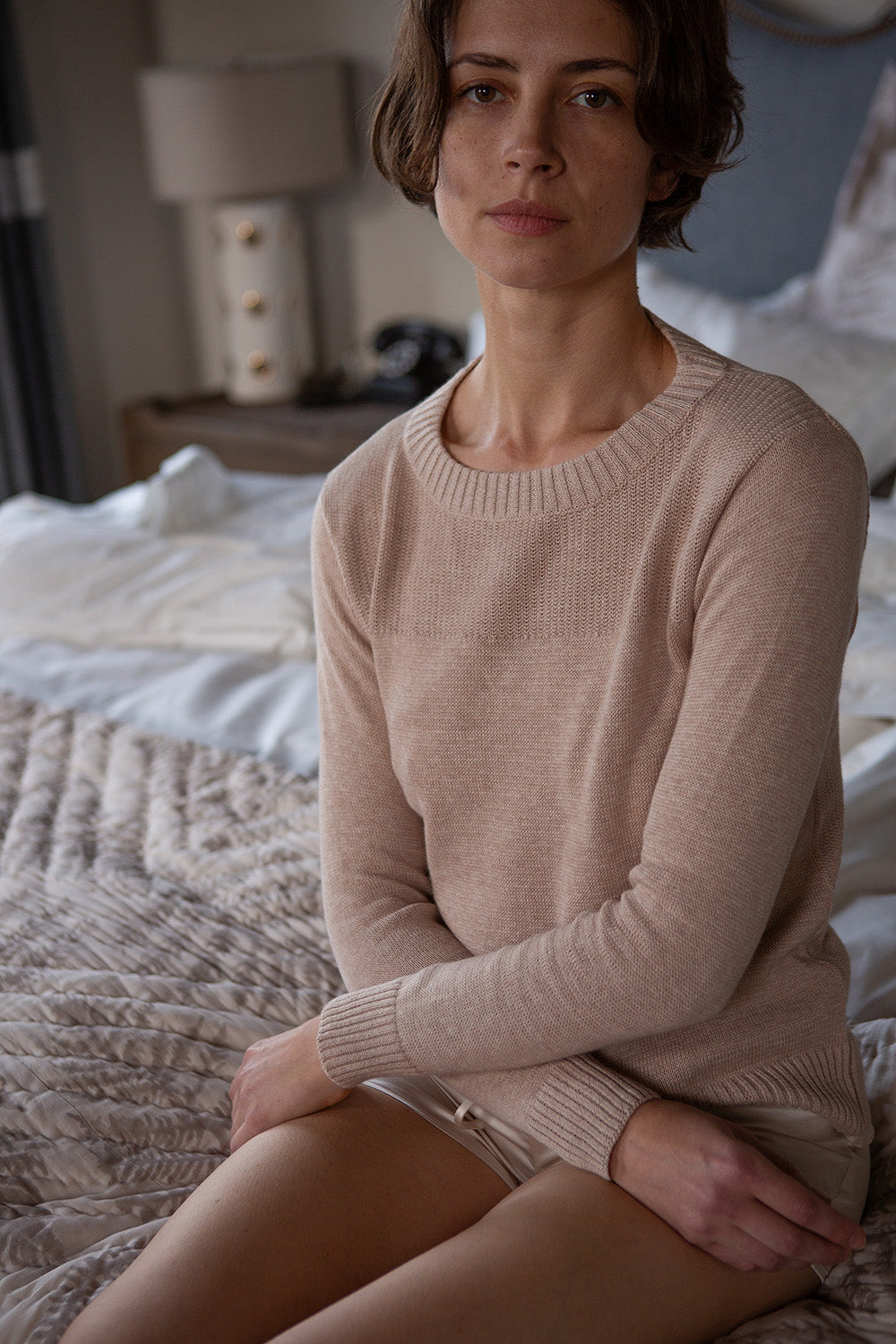 Isla Pima Cotton Sweater In Twig