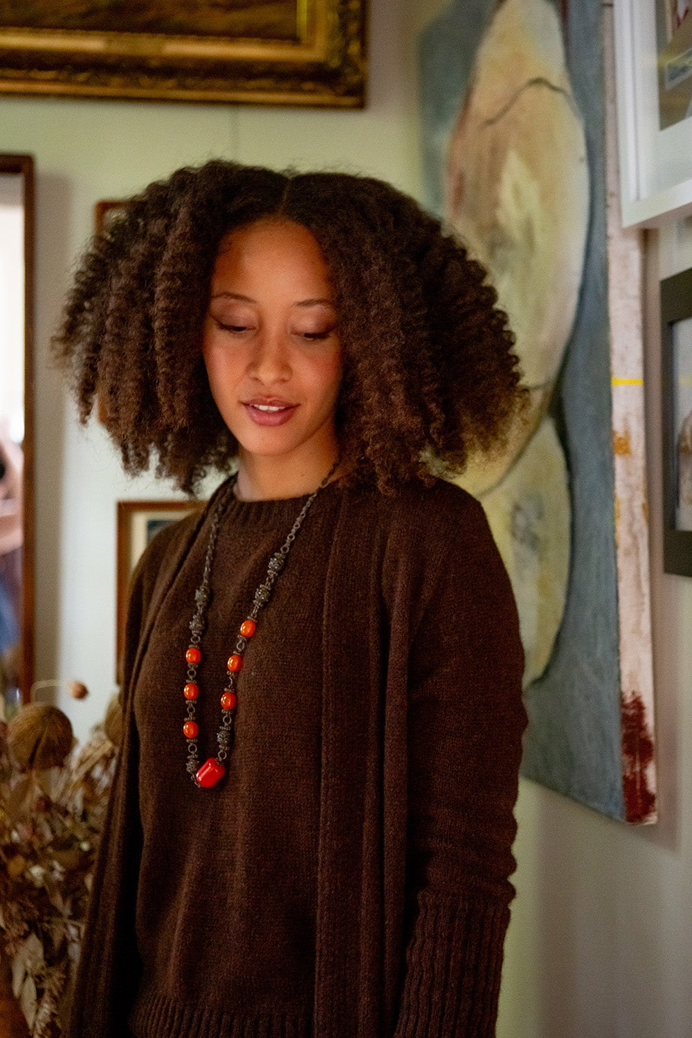 Isla Alpaca Wool Silk Sweater In Nocino