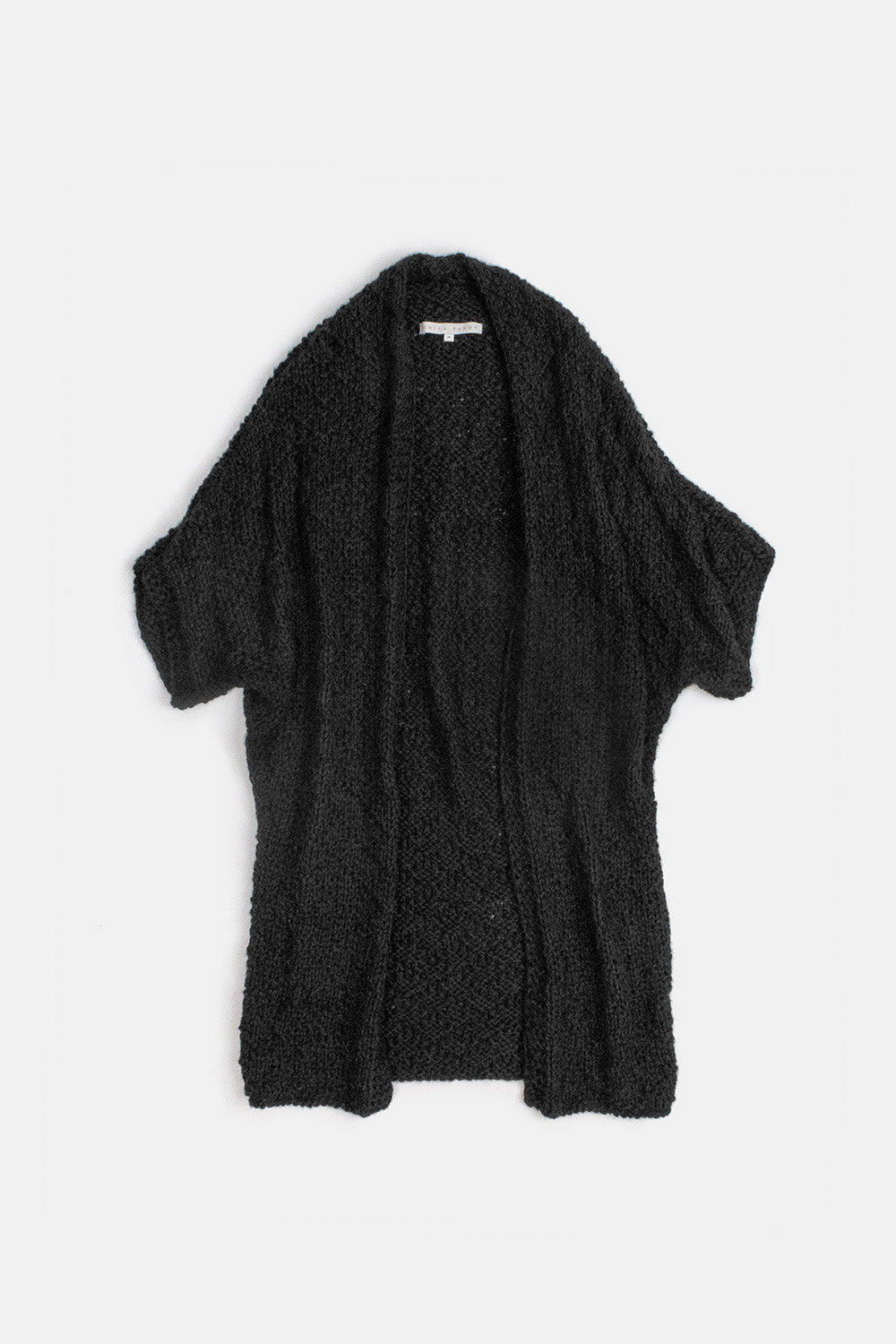 Alpaca Wool Kimono Cardigan In Black