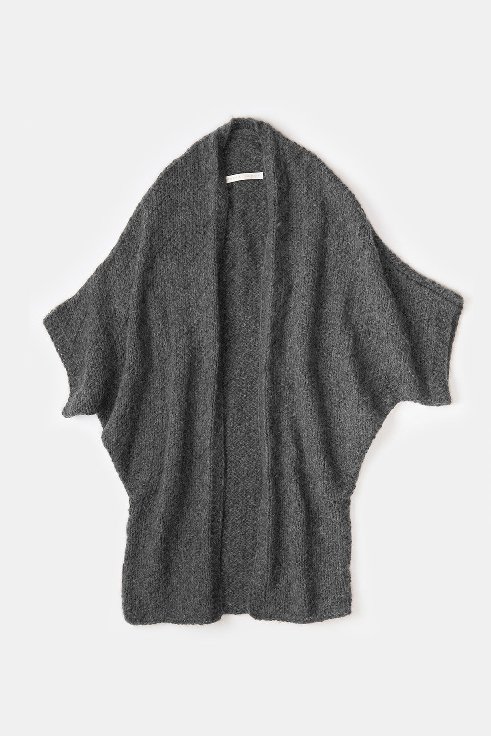Alpaca Wool Kimono Cardigan in Dark Grey