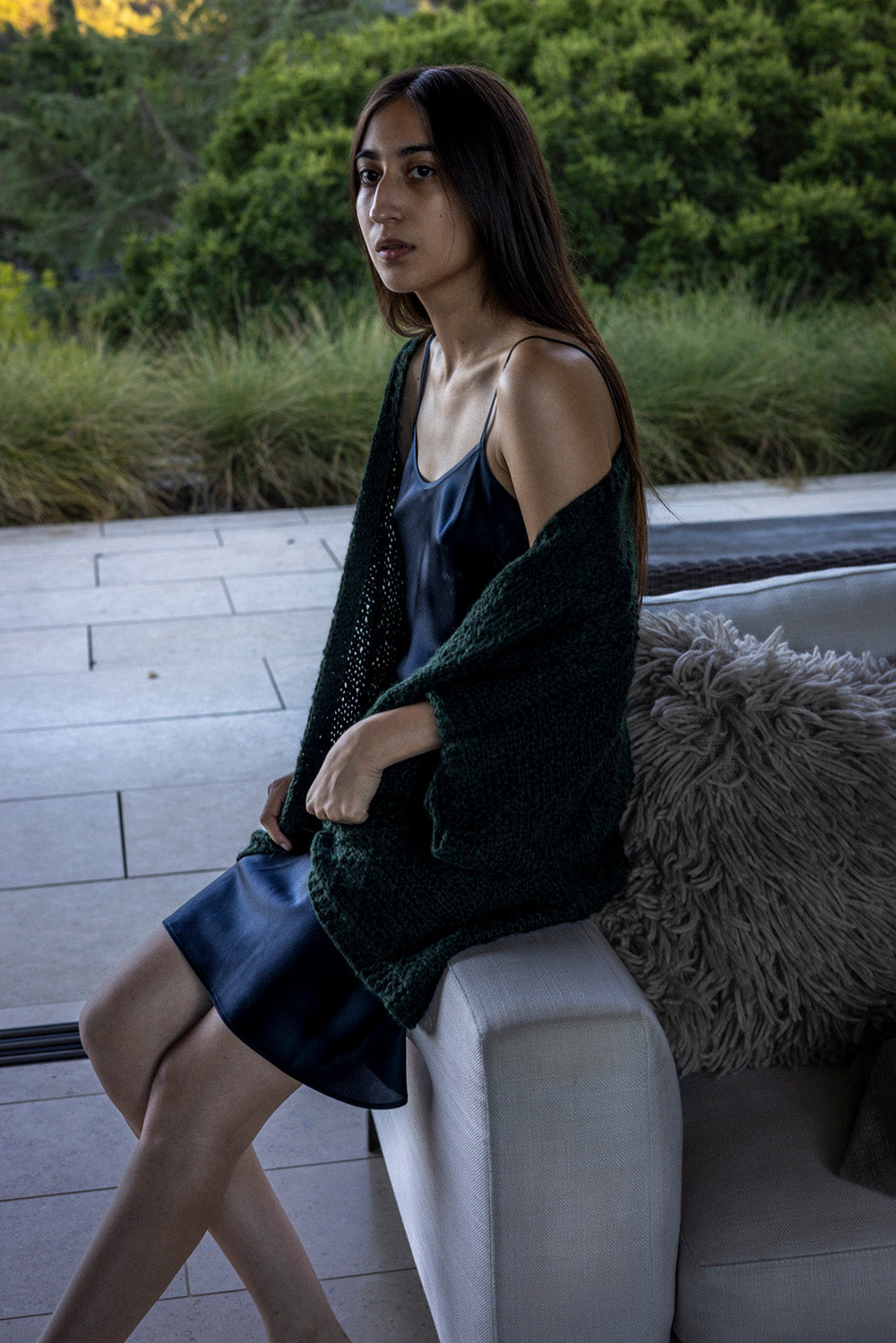 Alpaca Kimono Cardigan in Dark Spruce