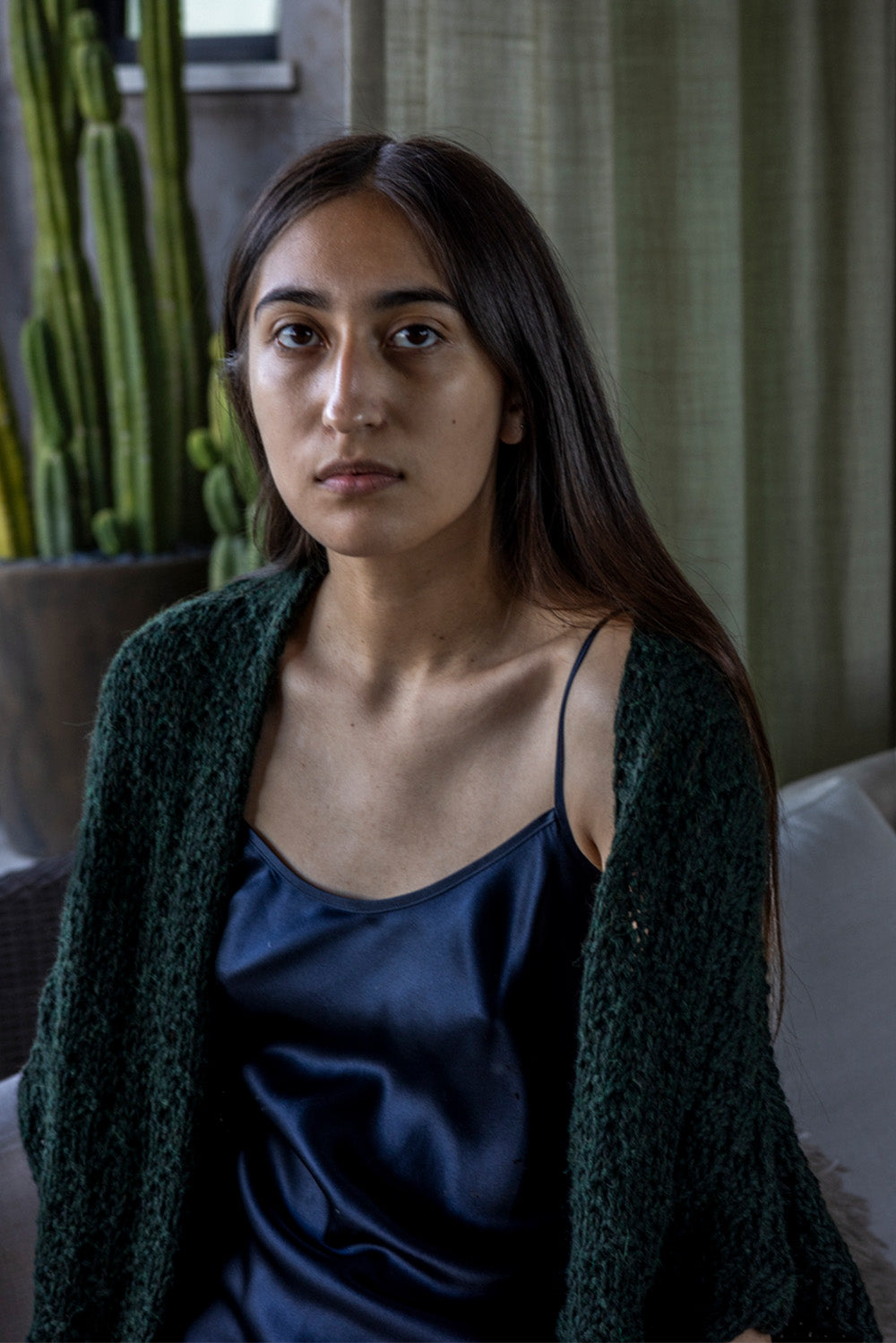 Alpaca Kimono Cardigan in Dark Spruce