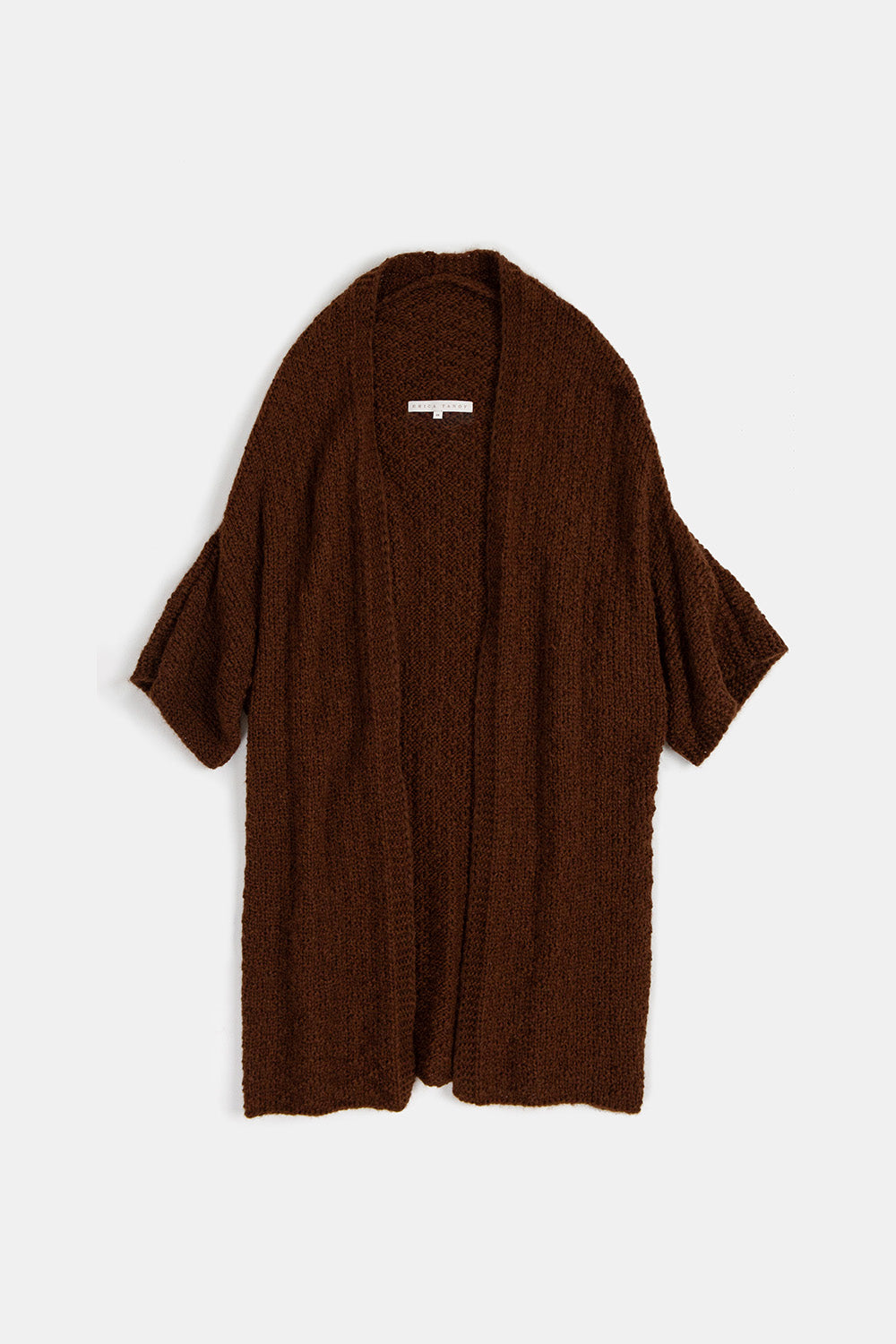 Alpaca Wool Kimono Cardigan in Black Walnut