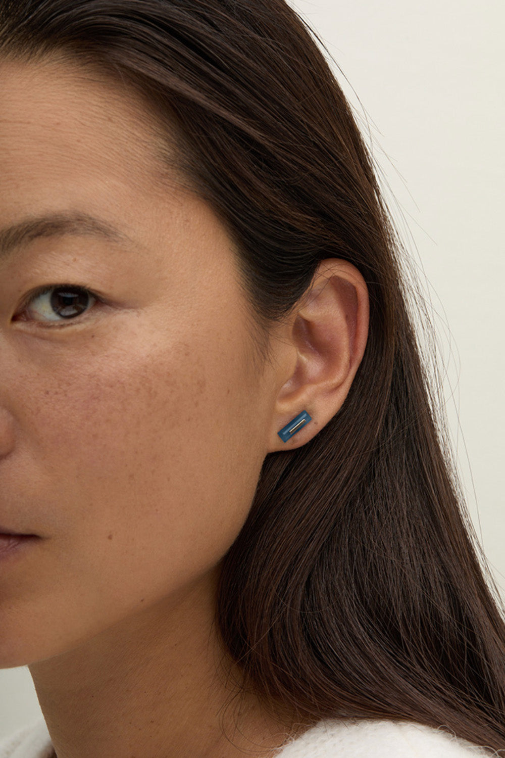 Kathleen Whitaker Lapis Staple Stud