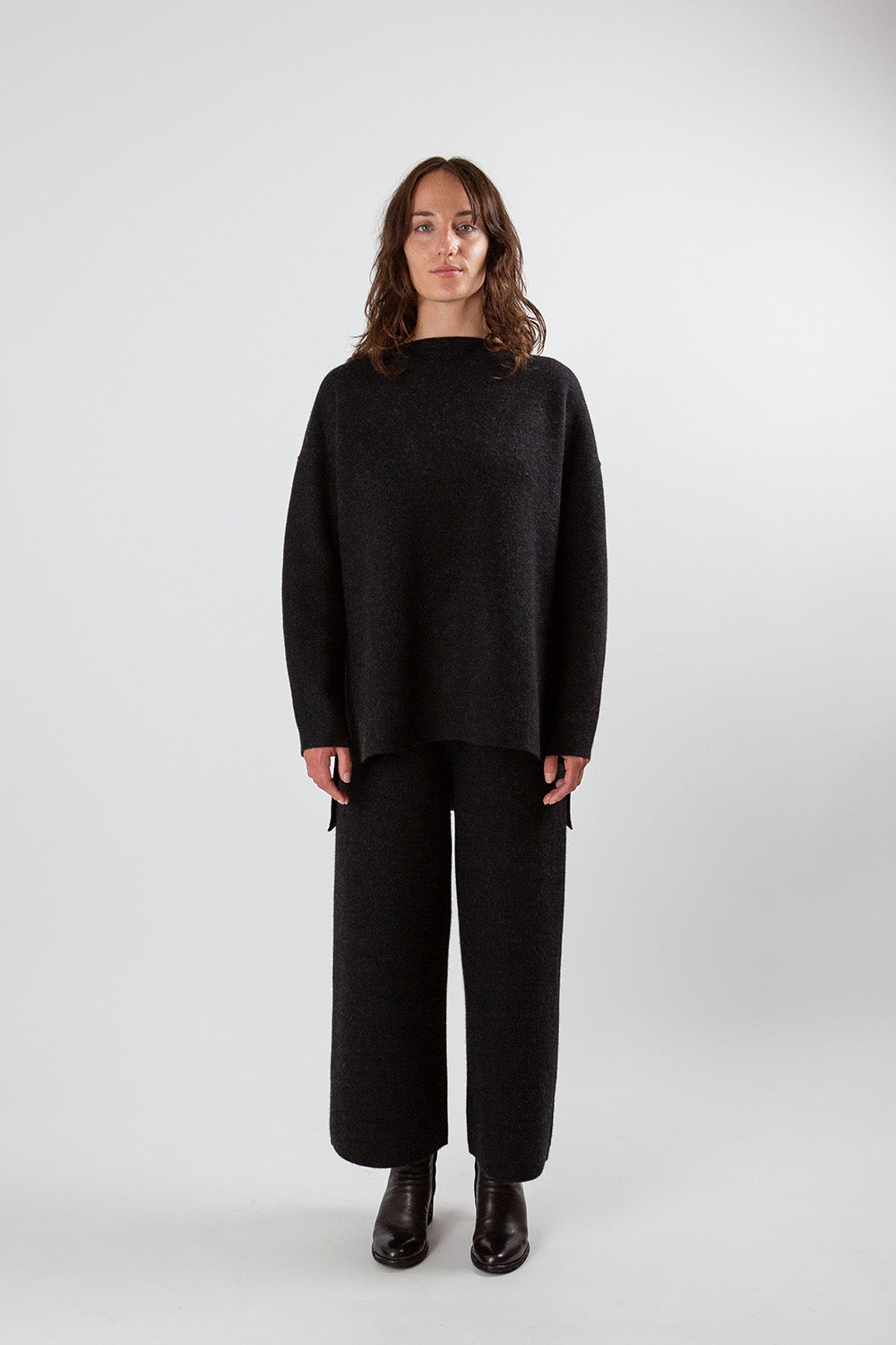 Lauren Manoogian Double Knit Pants In Black Melange