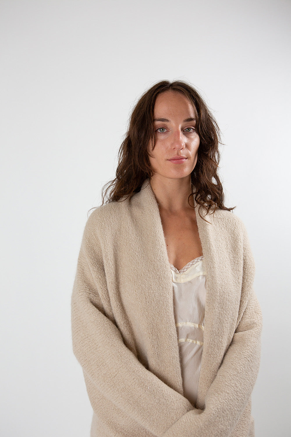 Lauren Manoogian Long Shawl Cardigan In Antique