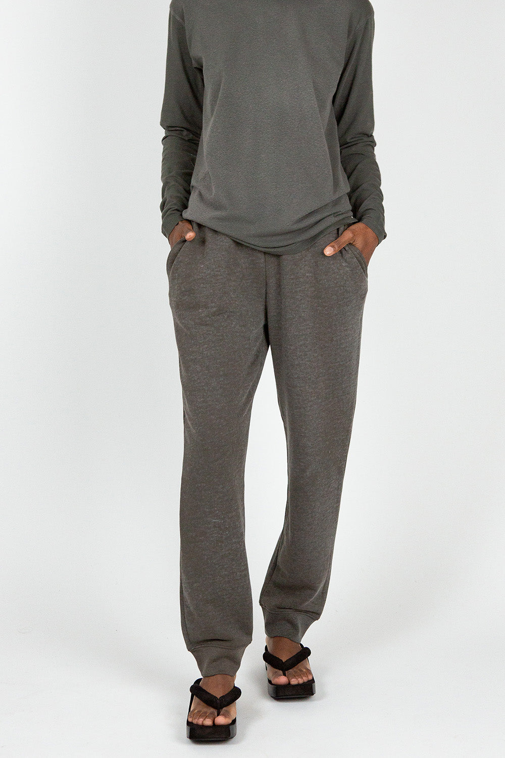Lauren Manoogian Terry Pants in Washed Black