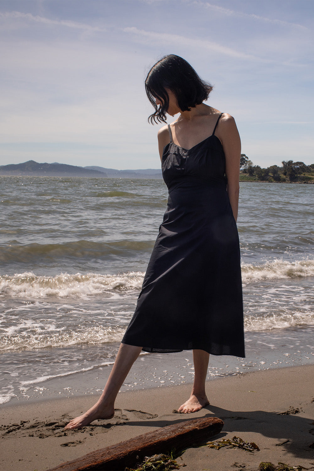 Long Lola Cotton Dress In Black