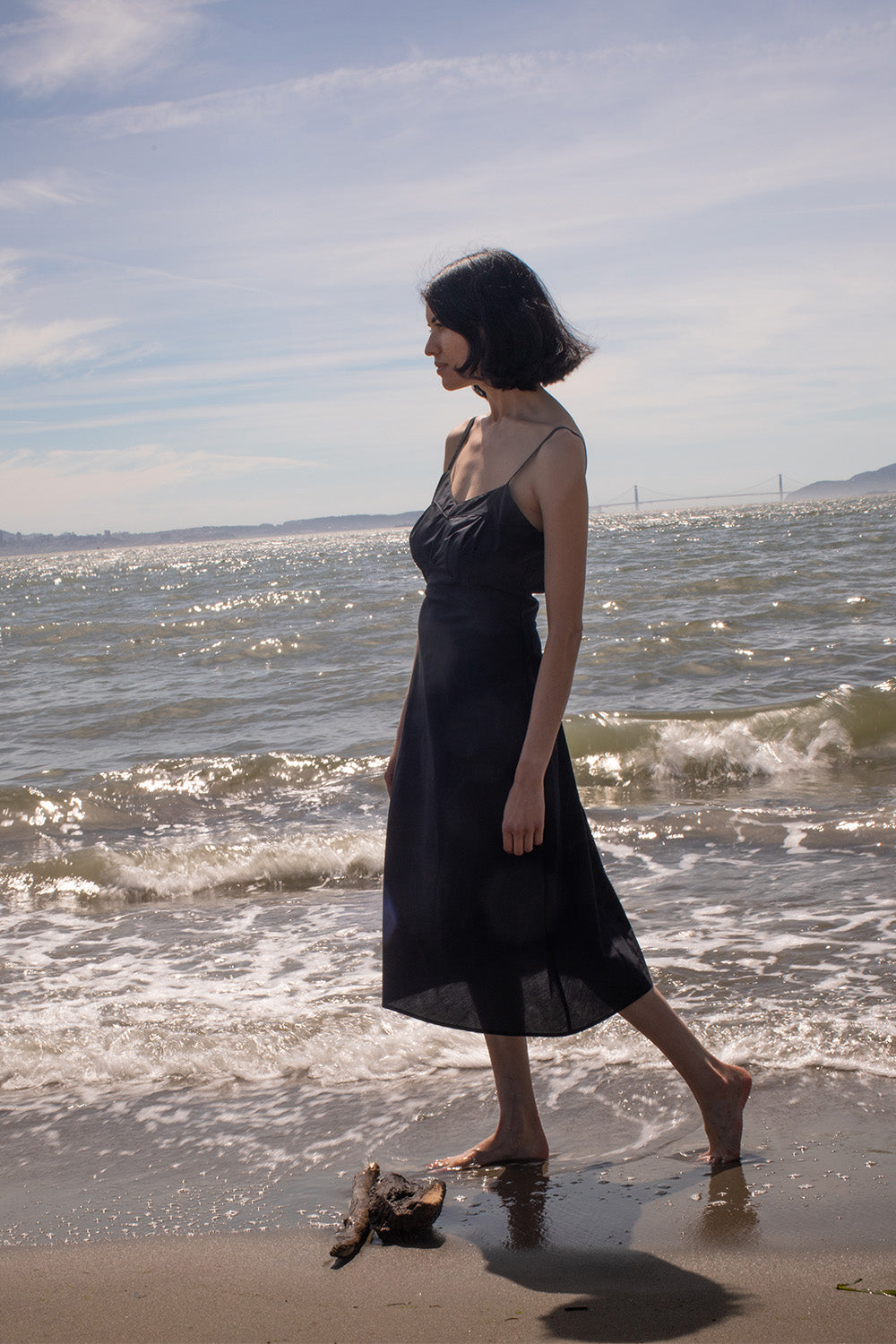 Long Lola Cotton Dress In Black