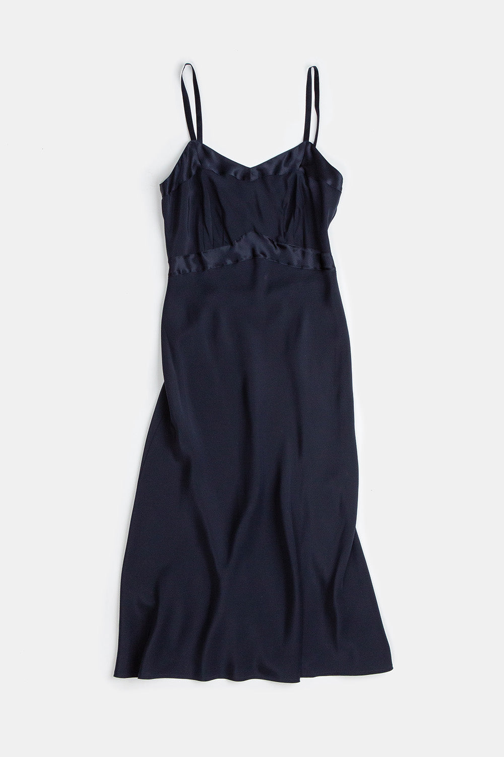 Long Lola Silk Charmeuse Dress In Midnight