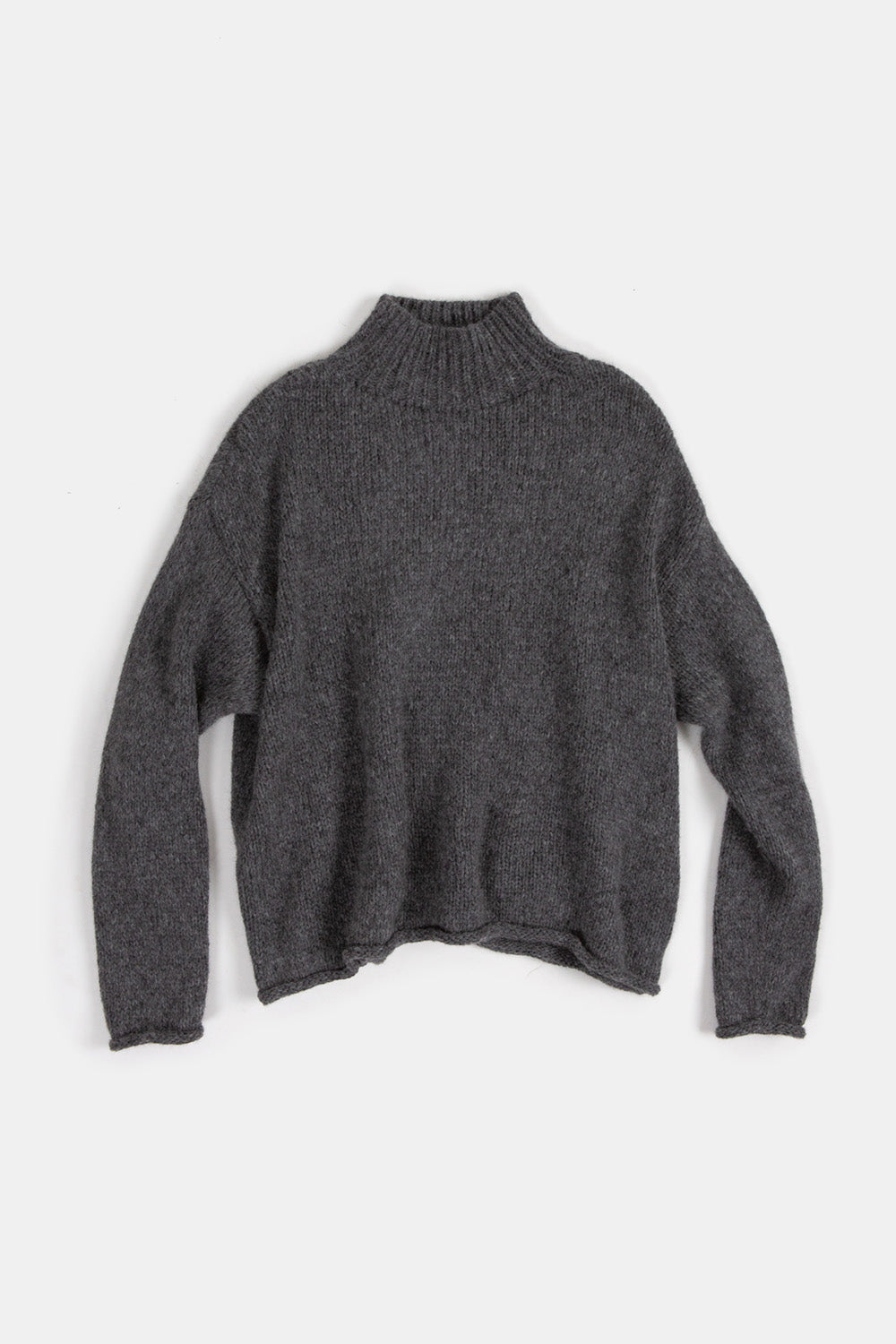 Matilda Alpaca Wool Turtleneck in Dark Grey