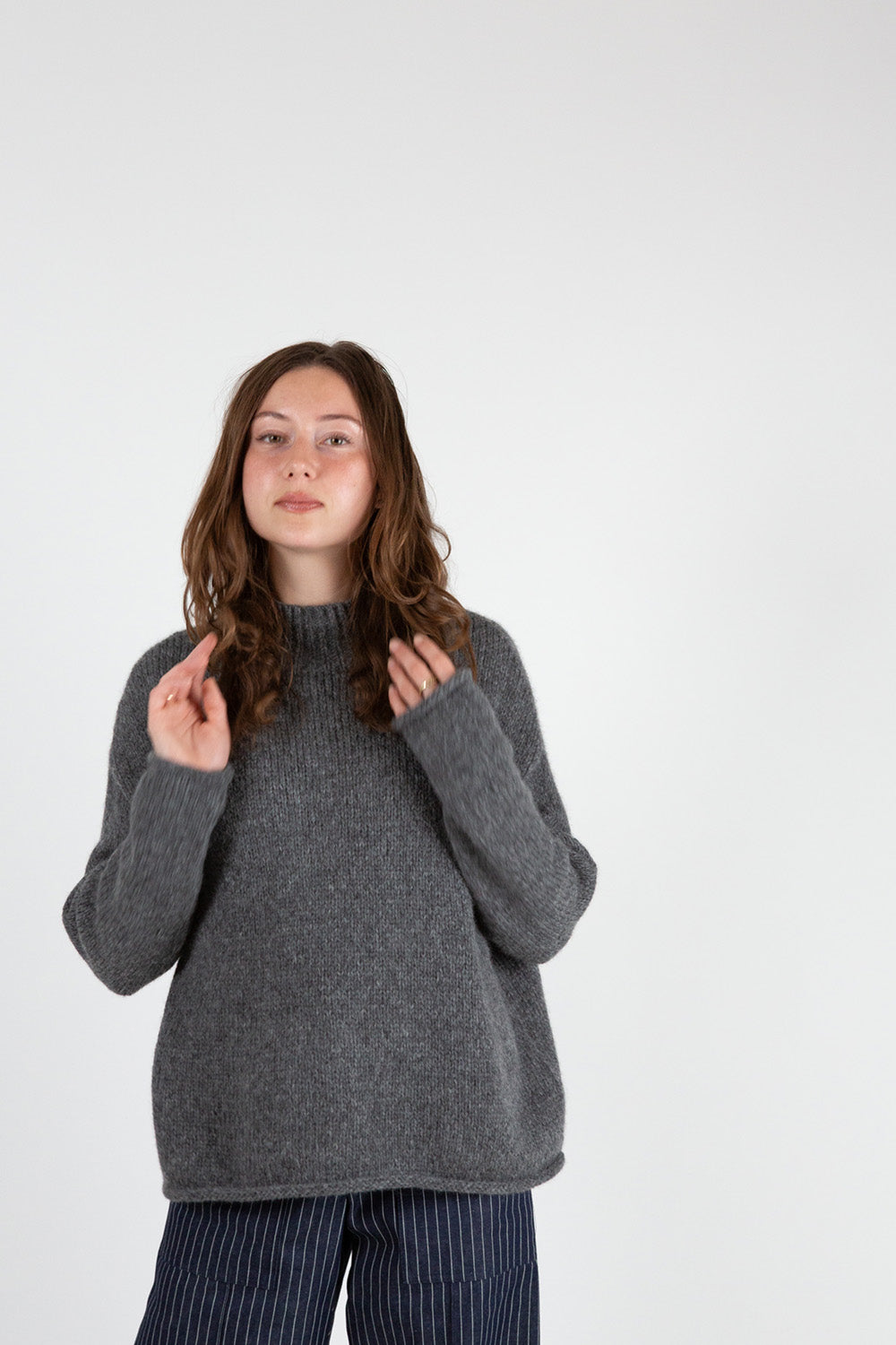 Matilda Alpaca Wool Turtleneck in Dark Grey