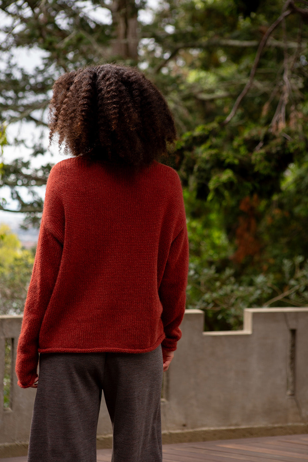Matilda Alpaca Wool Turtleneck in Goji