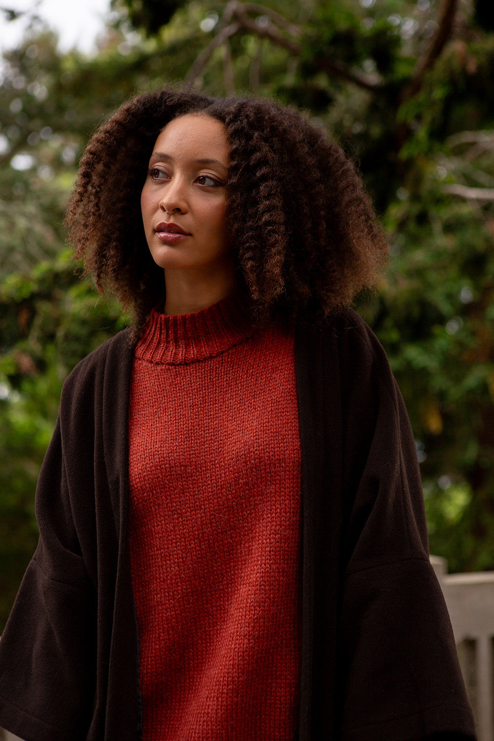 Matilda Alpaca Wool Turtleneck in Goji
