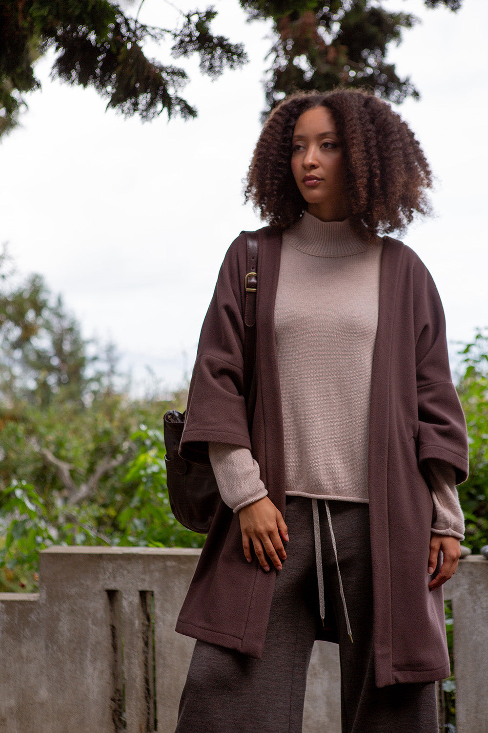 Matilda Pima Cotton Turtleneck in Twig