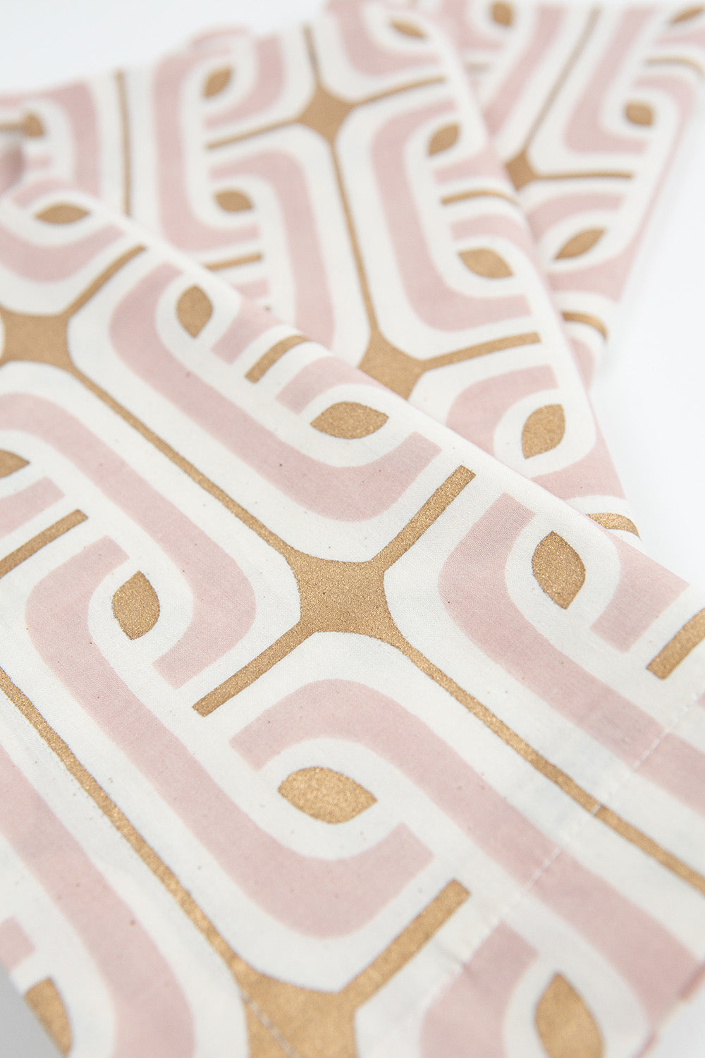 Cotton Napkin Set In Mauve and Gold Super 1965