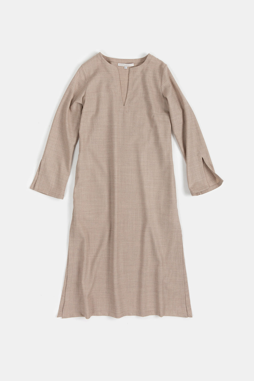 Nava Wool Caftan in Limestone