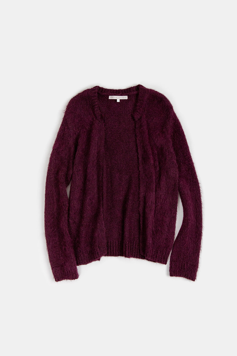 Alpaca Open Cardigan In Aubergine