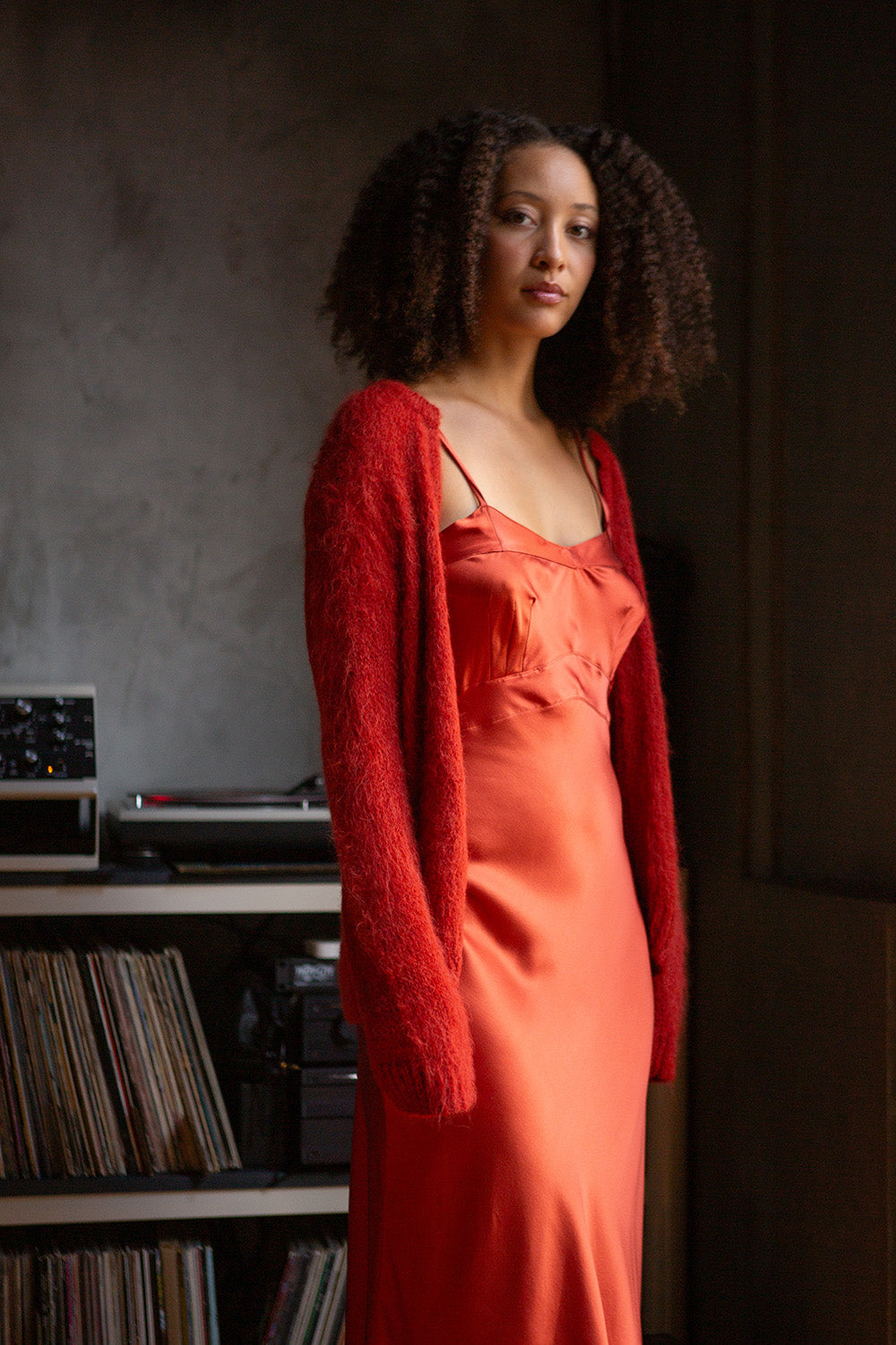 Alpaca Open Cardigan In Paprika