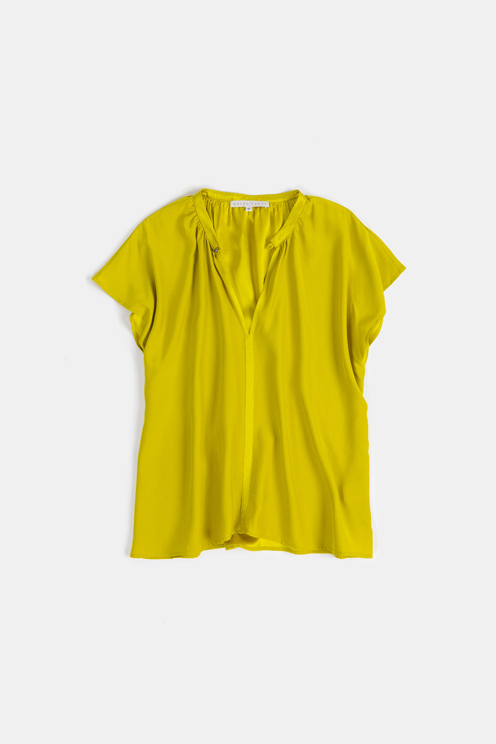 Patti Silk Charmeuse Blouse in Chartreuse