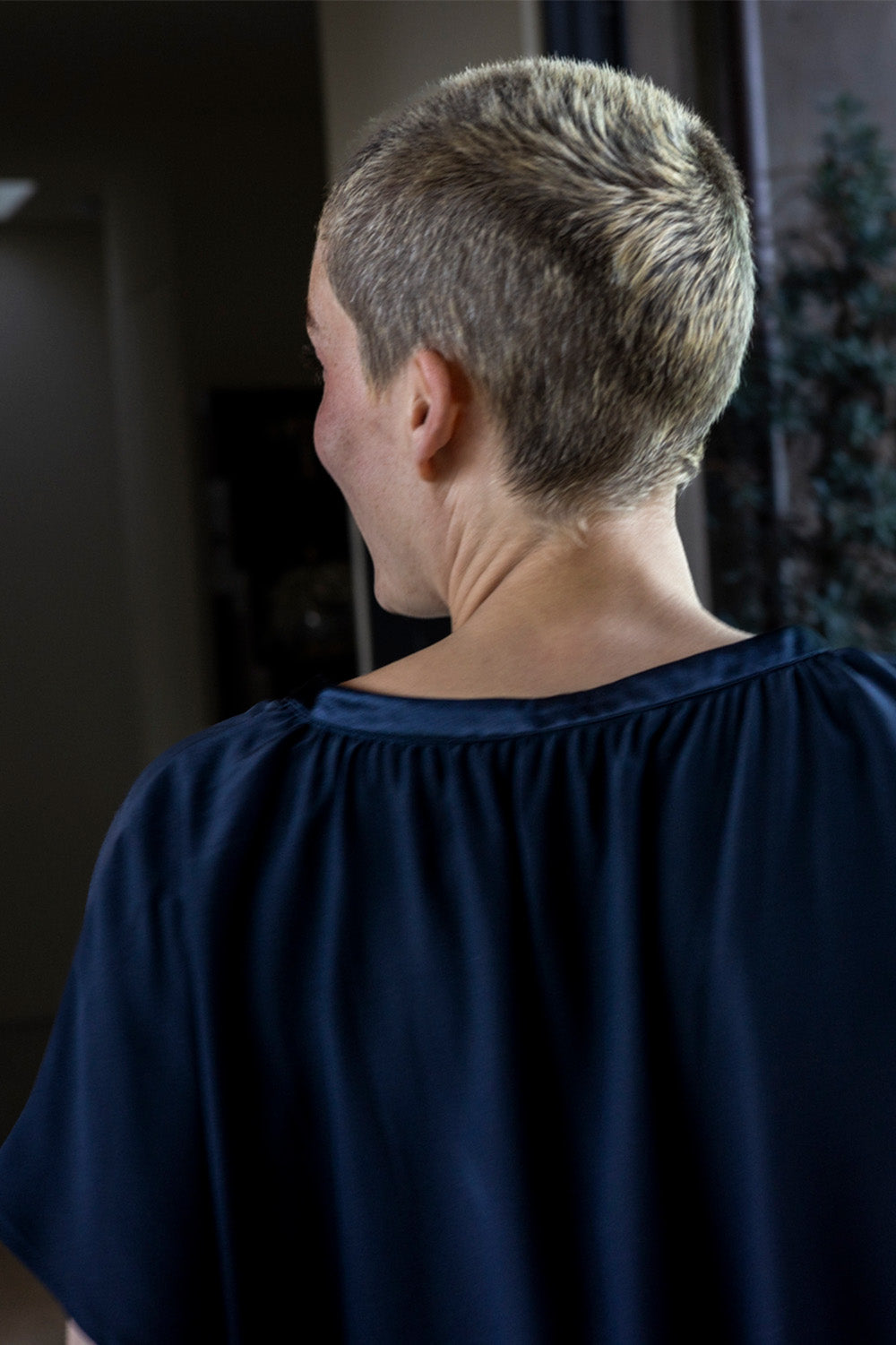 Patti Silk Charmeuse Blouse In Midnight
