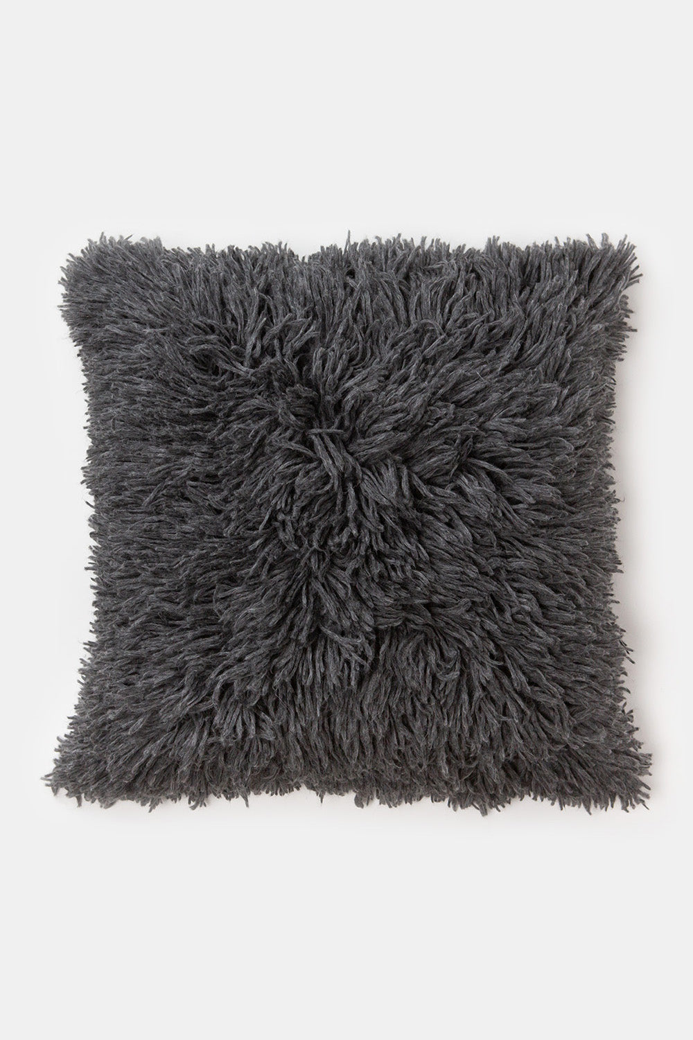 Luxe Pujpu Shag Floor Pillow in Charcoal
