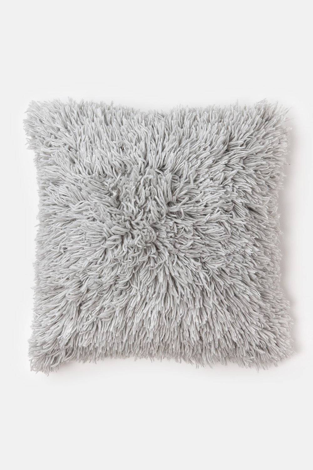 Luxe Pujpu Shag Floor Pillow in Light Grey