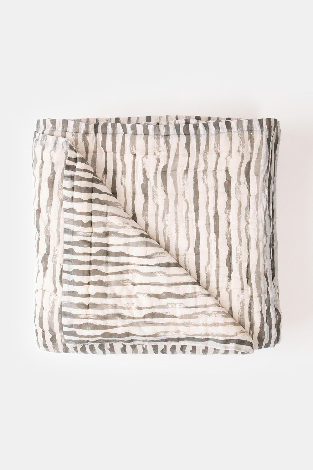 Cotton Hand-Stitched Quilt in Alder