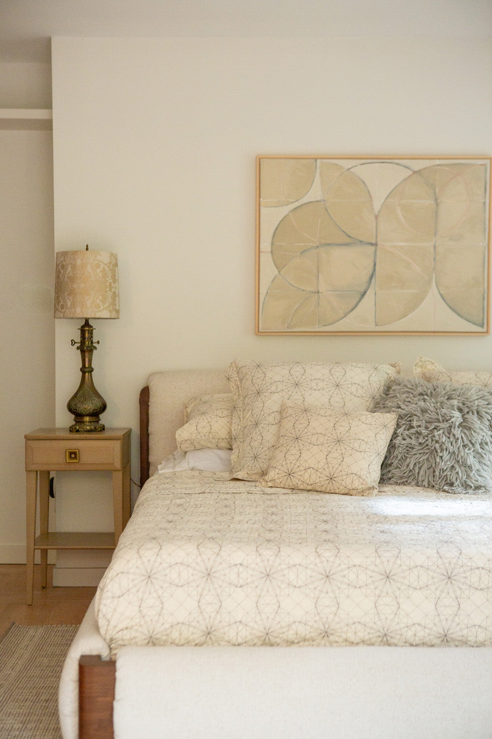 Cotton Hand-Stitched Quilt In Lena Wolff 'Drawn Star'