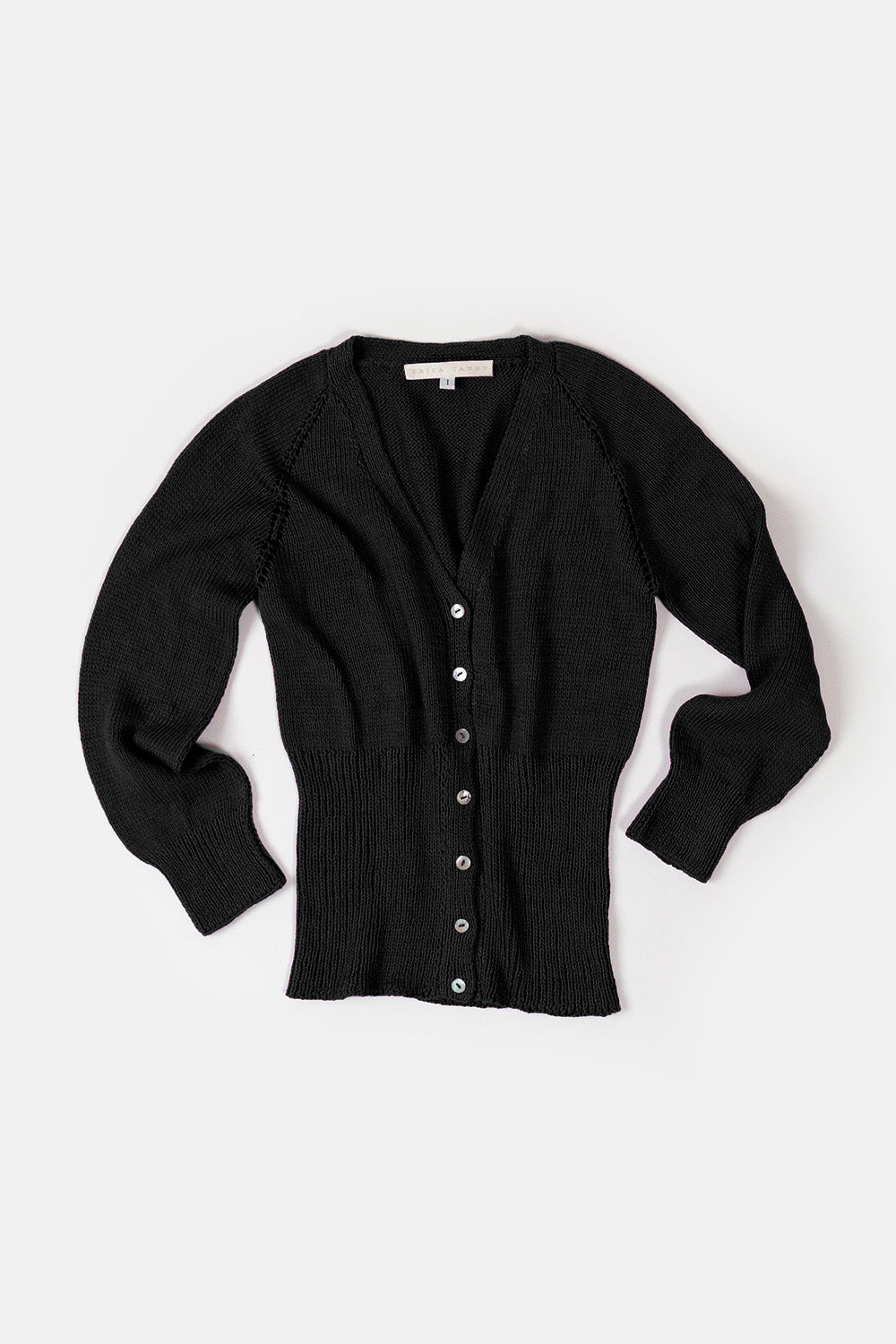 Raglan Cotton Cardigan in Black