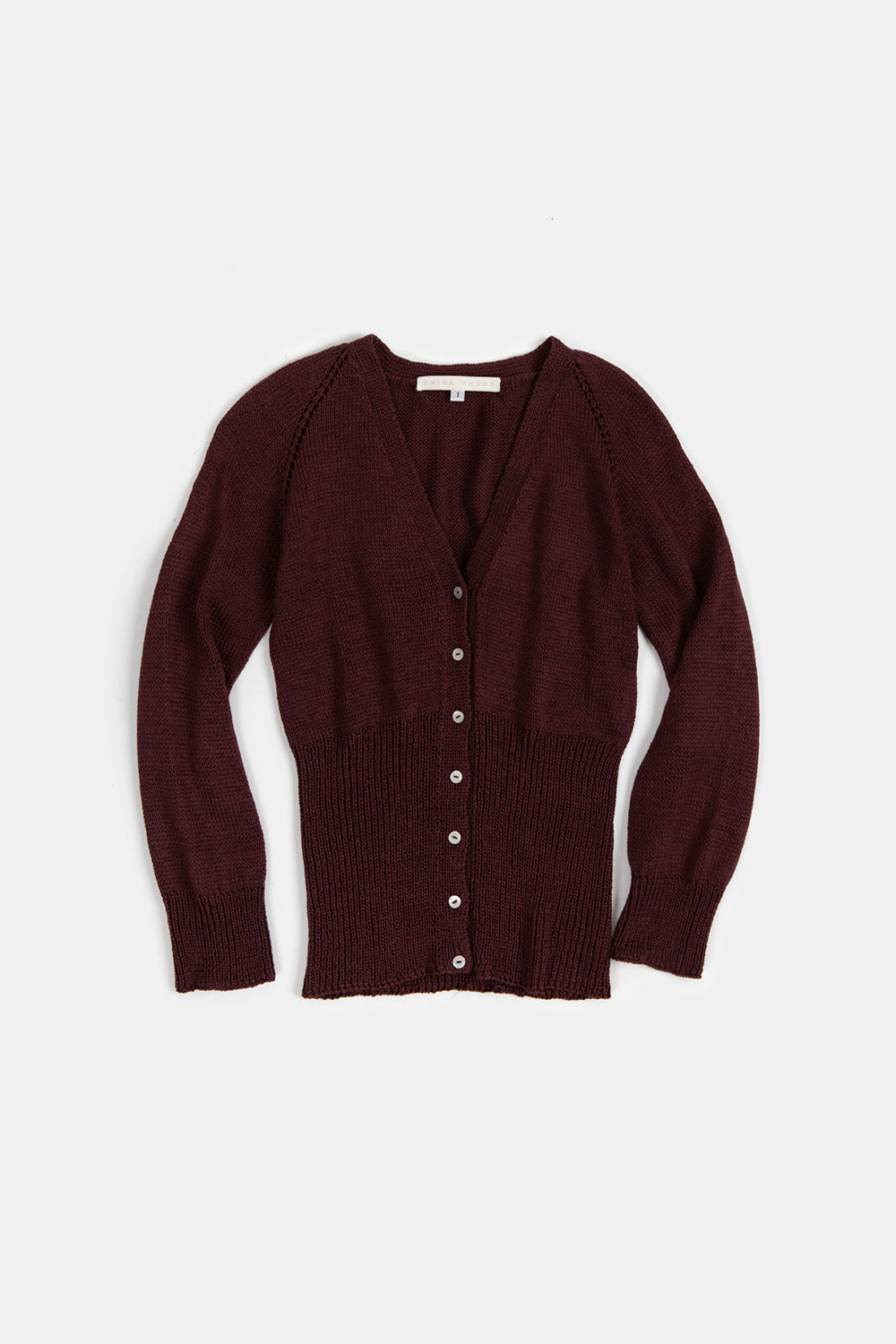 Raglan Cotton Cardigan in Fig