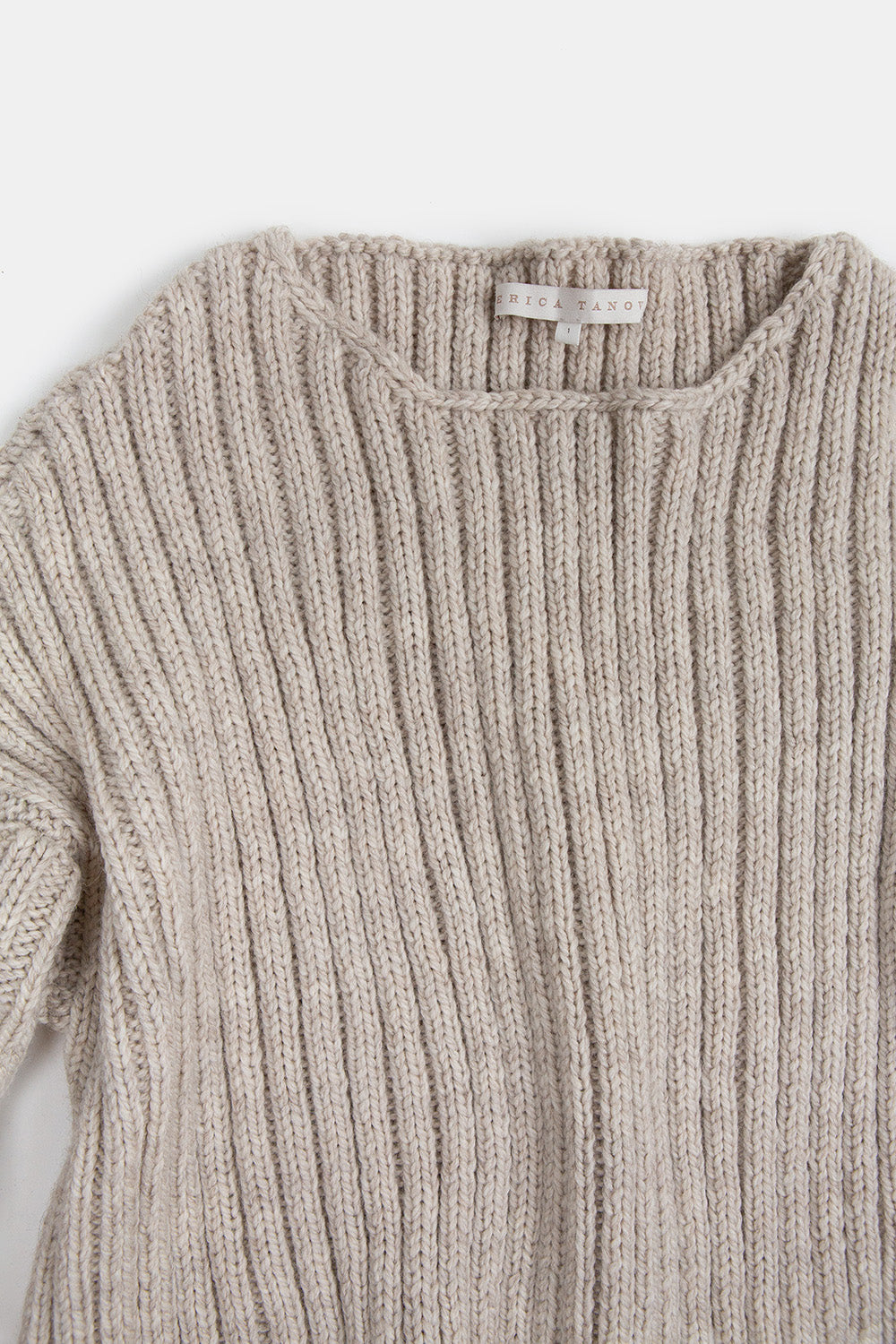 Highland Wool Ribbed Pullover In Beige