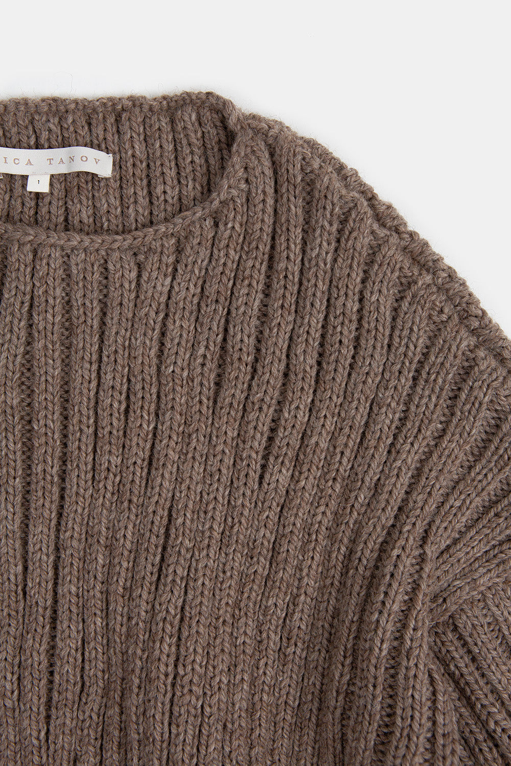 Highland Wool Ribbed Pullover In Mushroom