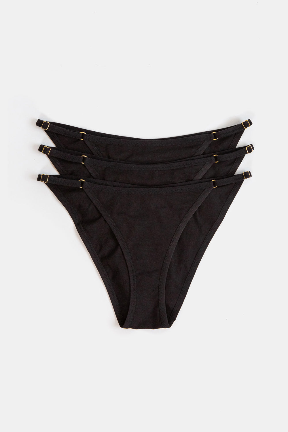 Pima Cotton Bikini Bundle of 3 in Black