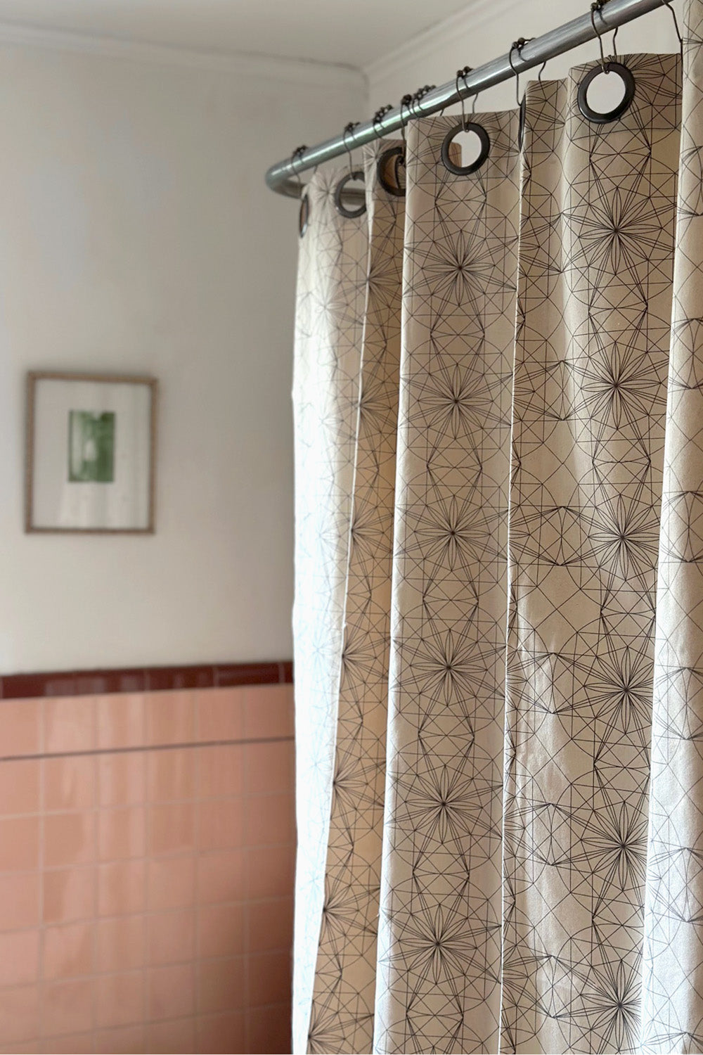 Cotton Shower Curtain In Lena Wolff 'Drawn Star'
