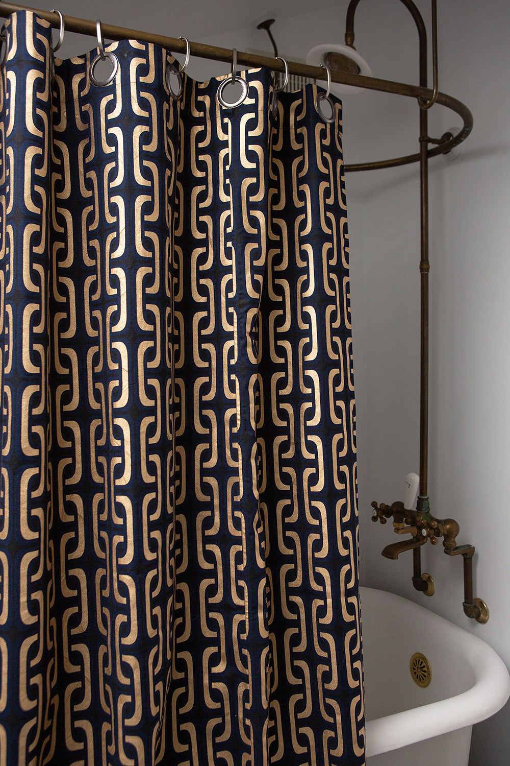 Cotton Shower Curtain in Midnight Super 1965