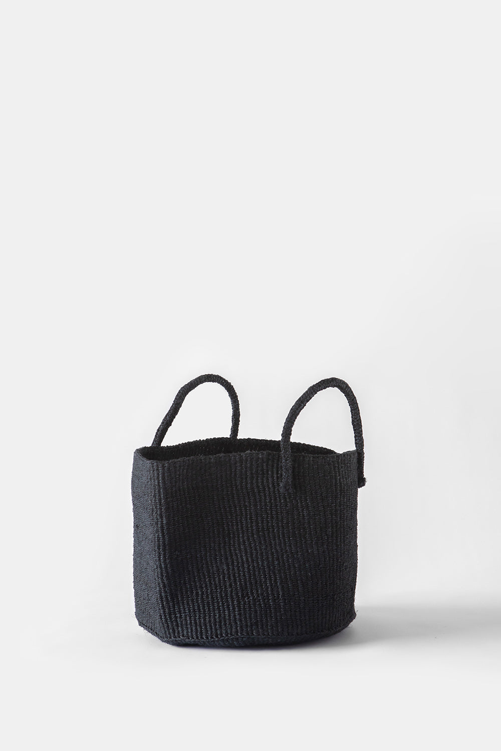 Sisal Handled Basket in Black