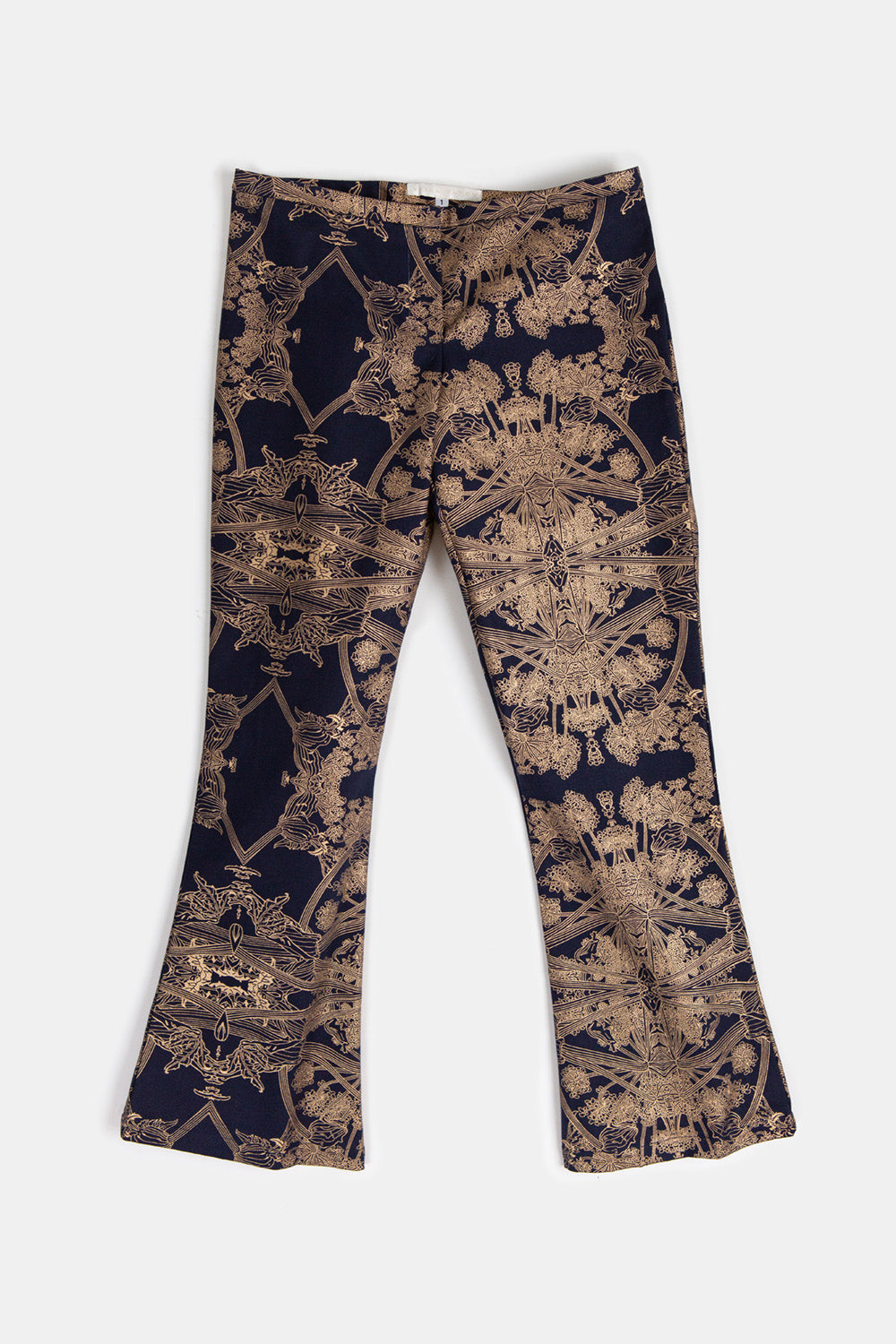 Soren Cotton Pant in Navy/Gold Botanicus